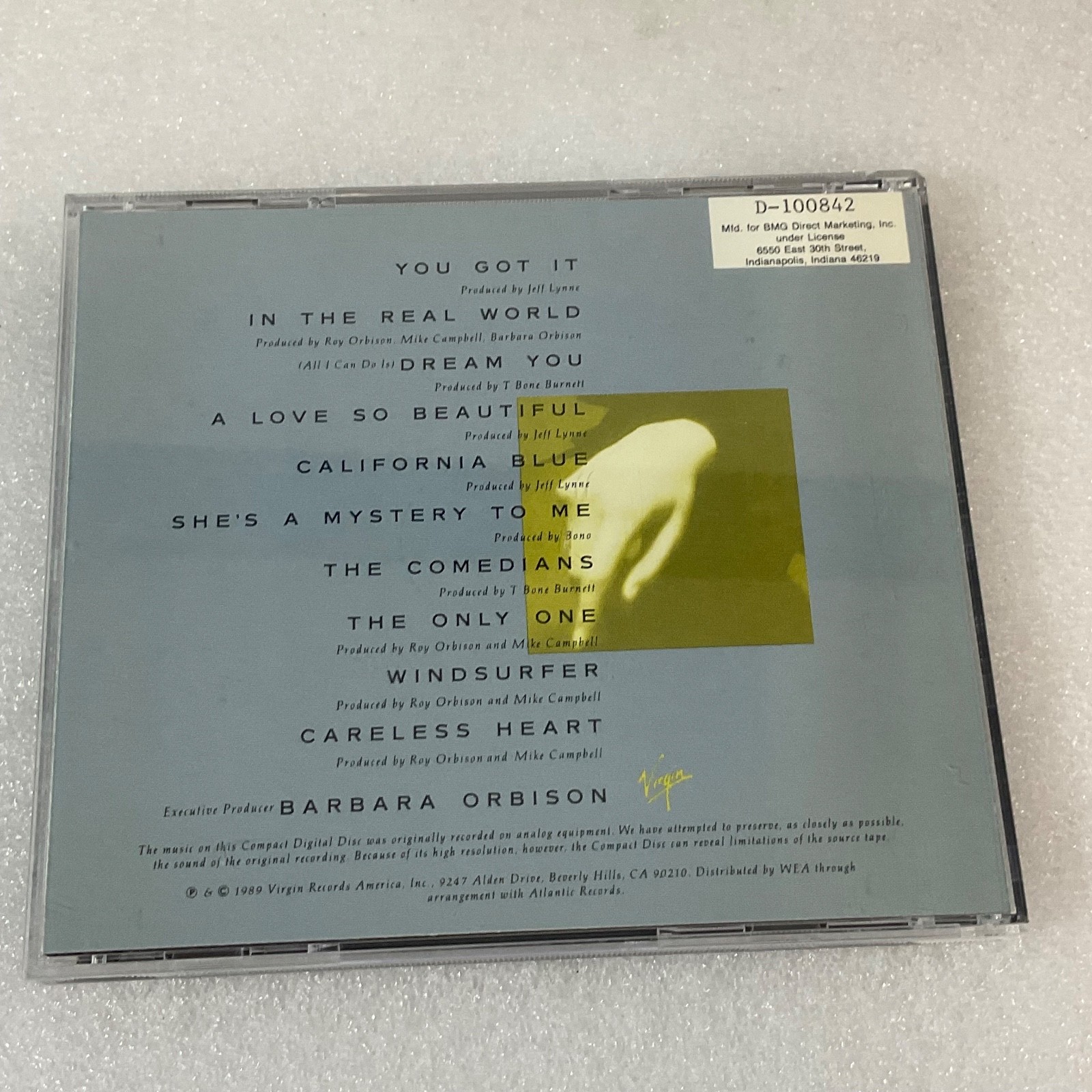 Roy Orbison Mystery Girl CD 1989 Virgin Records Rock Pop Classic Album - Image 2