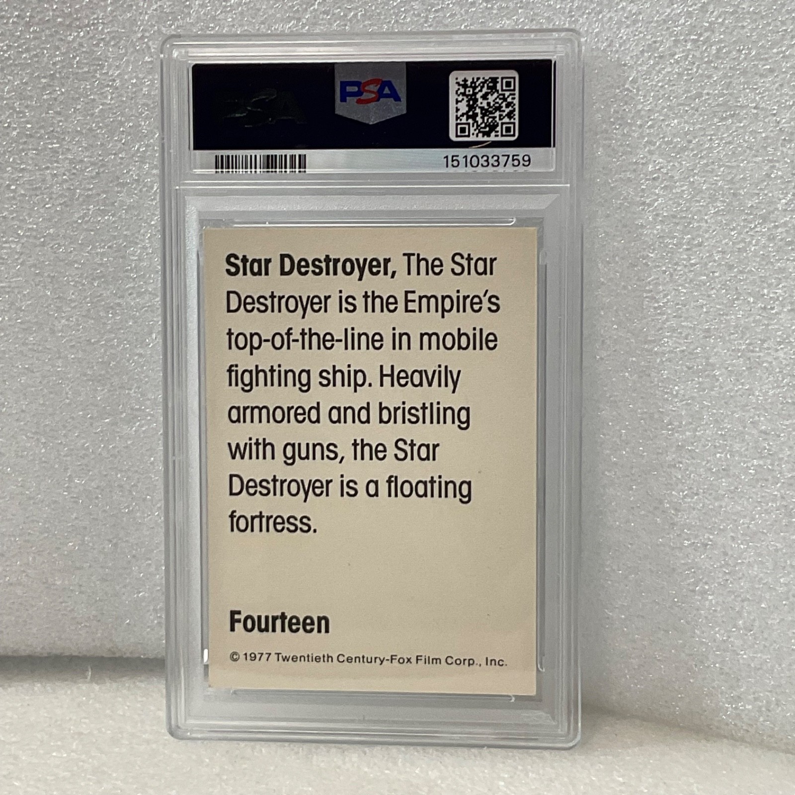 Star Wars 1977 Wonder Bread Star Destroyer #14 PSA 7 CERT#151033759 - Image 6