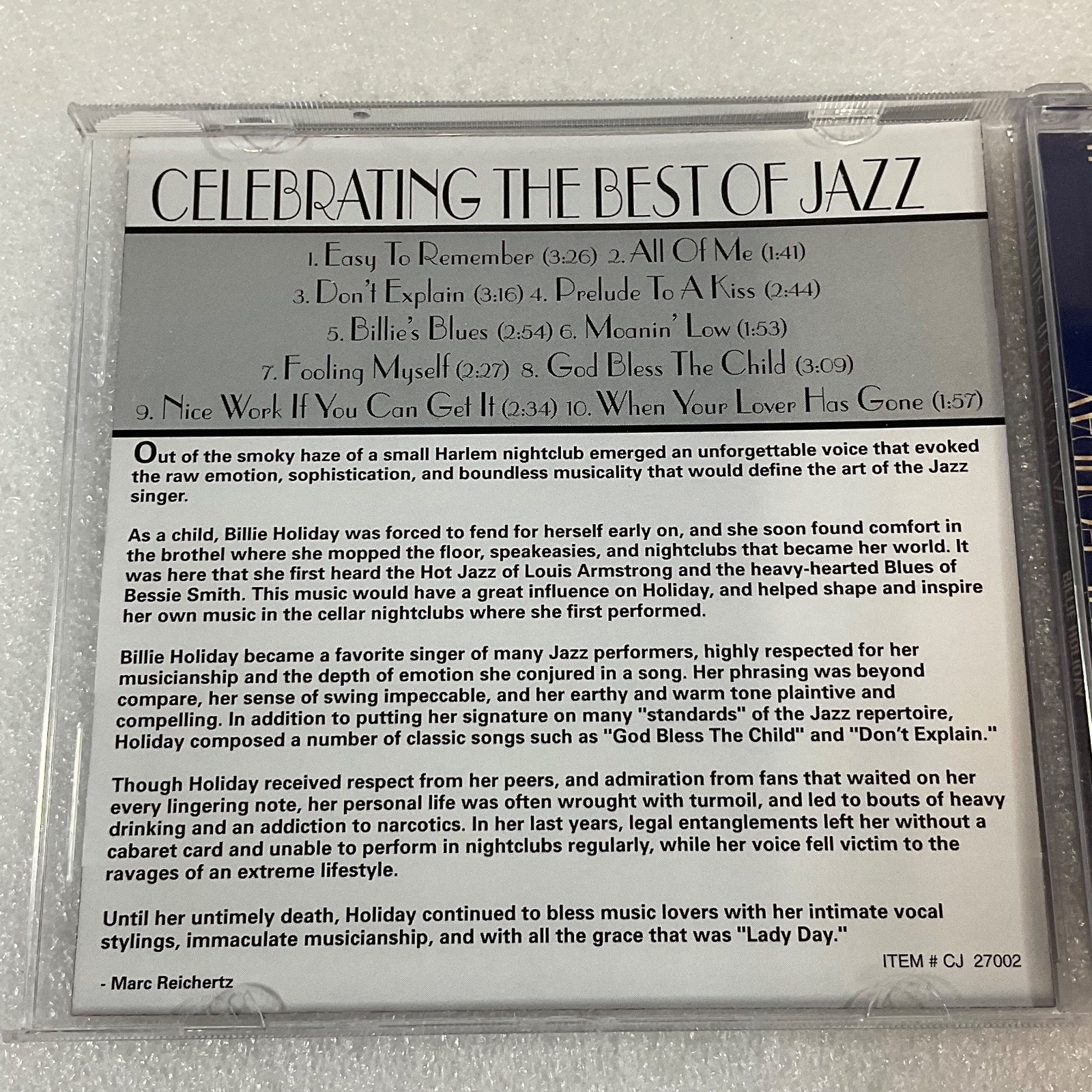 Billie Holiday Celebrating the Best of Jazz CD Golden Legends - Image 7
