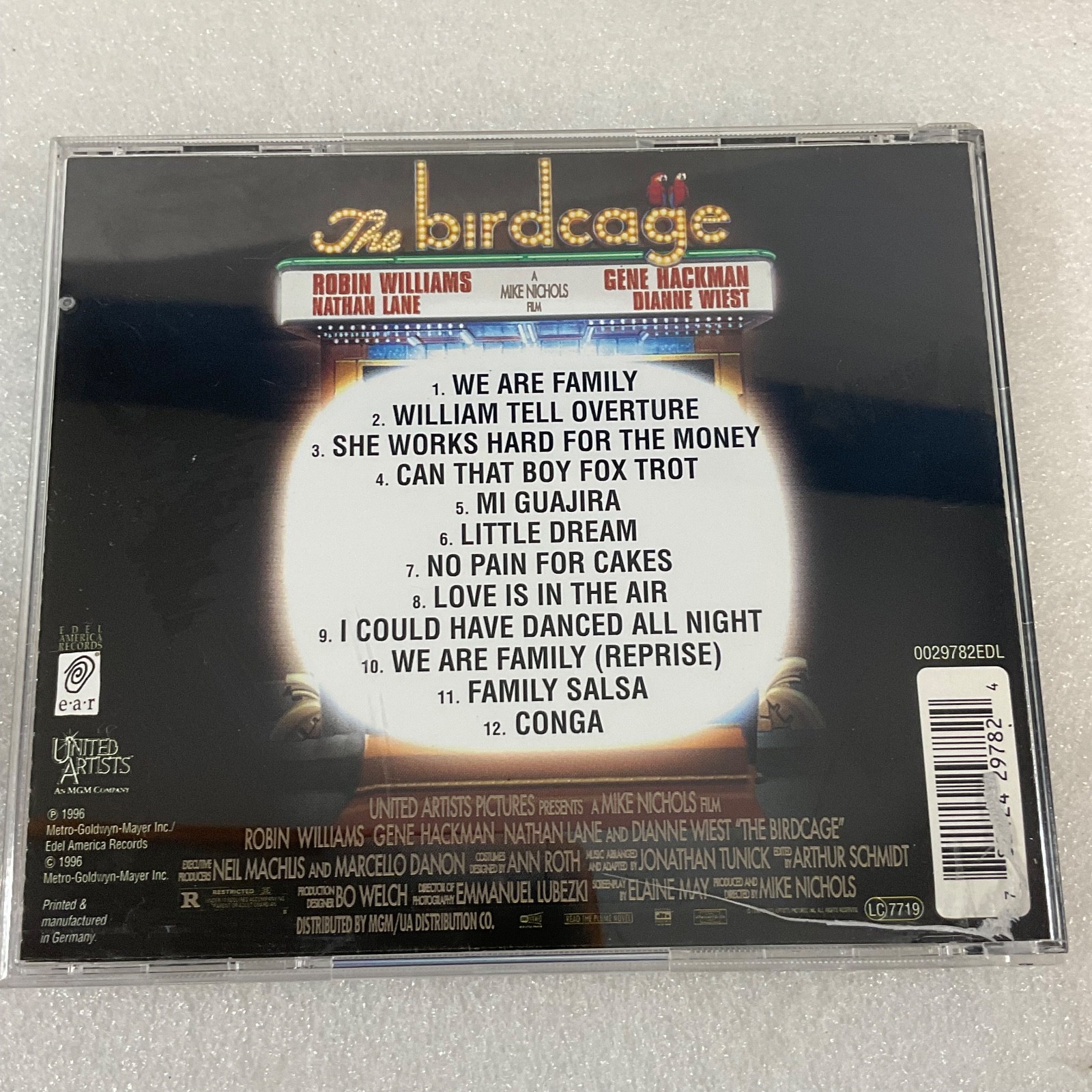 The Birdcage Original Motion Picture Soundtrack CD 1996 United Artists - Image 2
