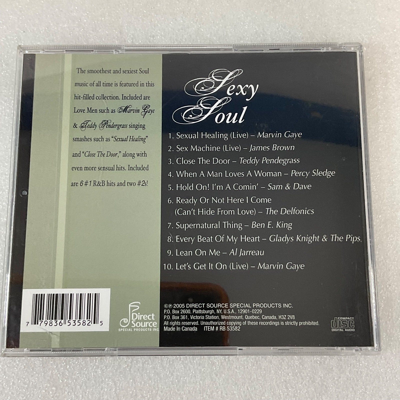 Sexy Soul R&B Soul Compilation CD Marvin Gaye James Brown Direct Source - Image 2
