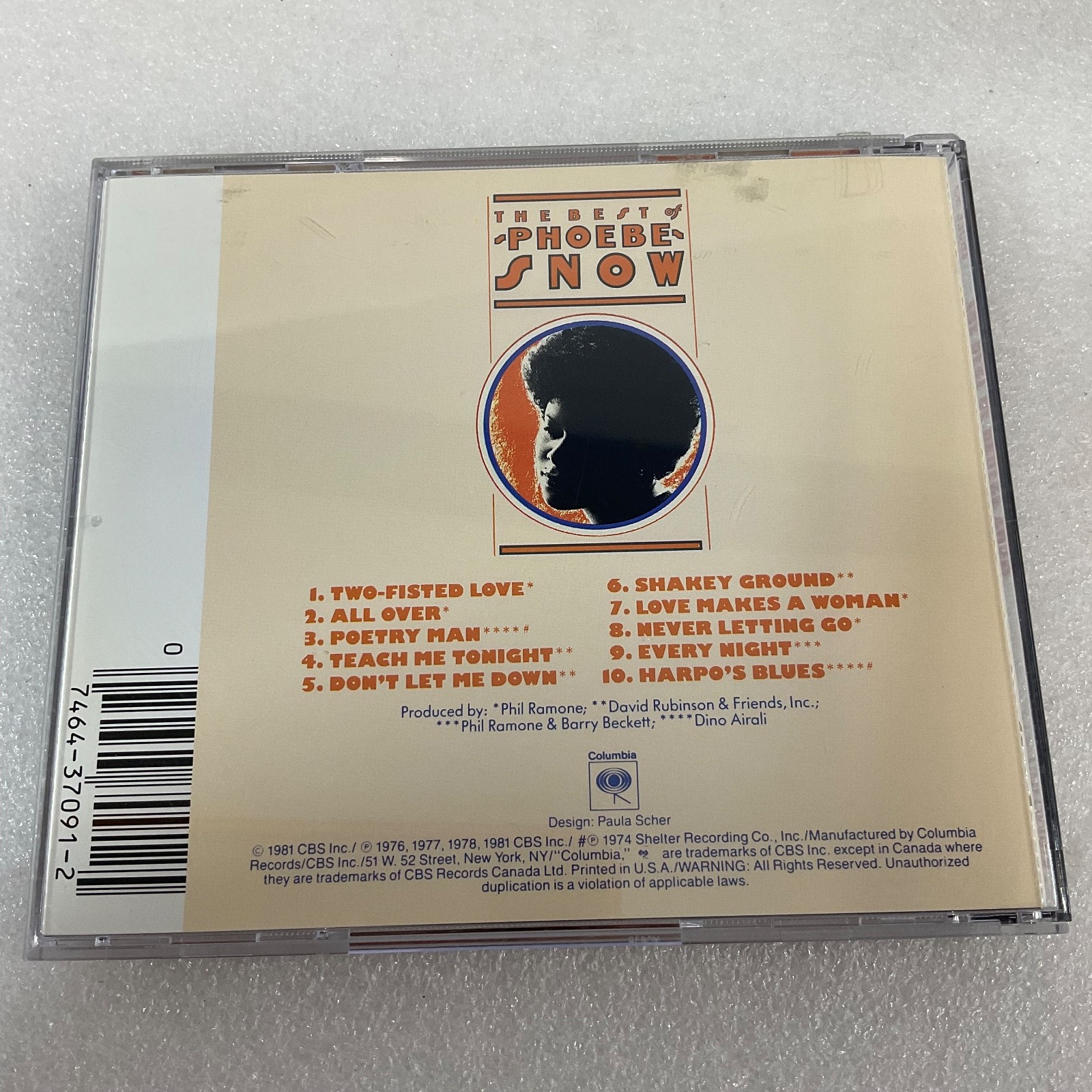 Phoebe Snow The Best of CD Columbia CK 37091 Soul Jazz Compilation - Image 2