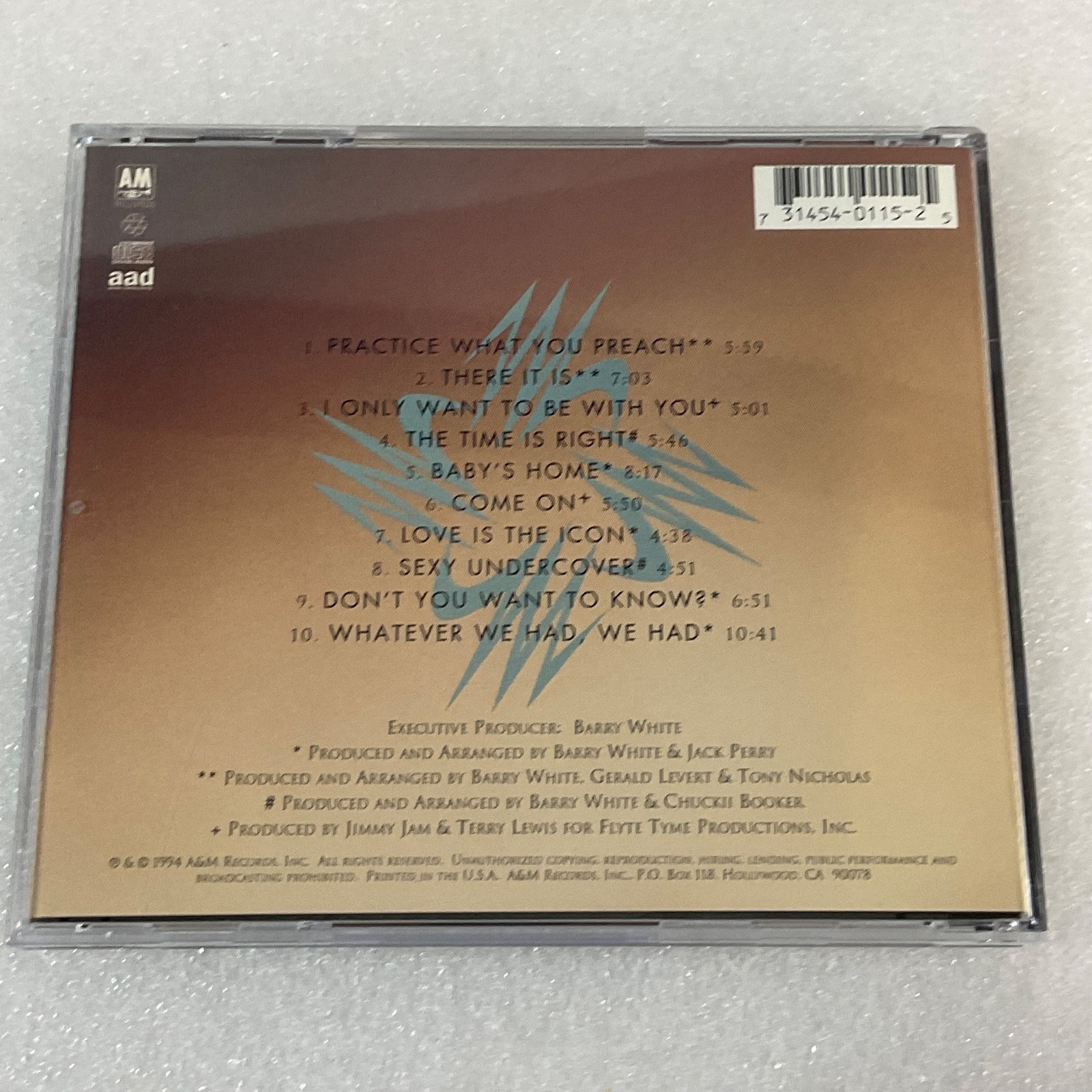Barry White The Icon Is Love CD 1994 A&M Records Soul R&B Album - Image 2