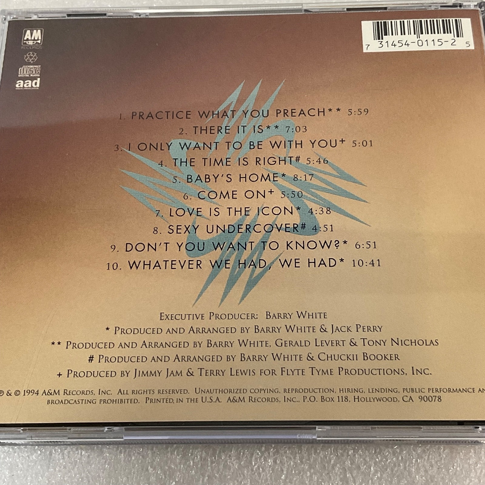 Barry White The Icon Is Love CD 1994 A&M Records Soul R&B Album - Image 11
