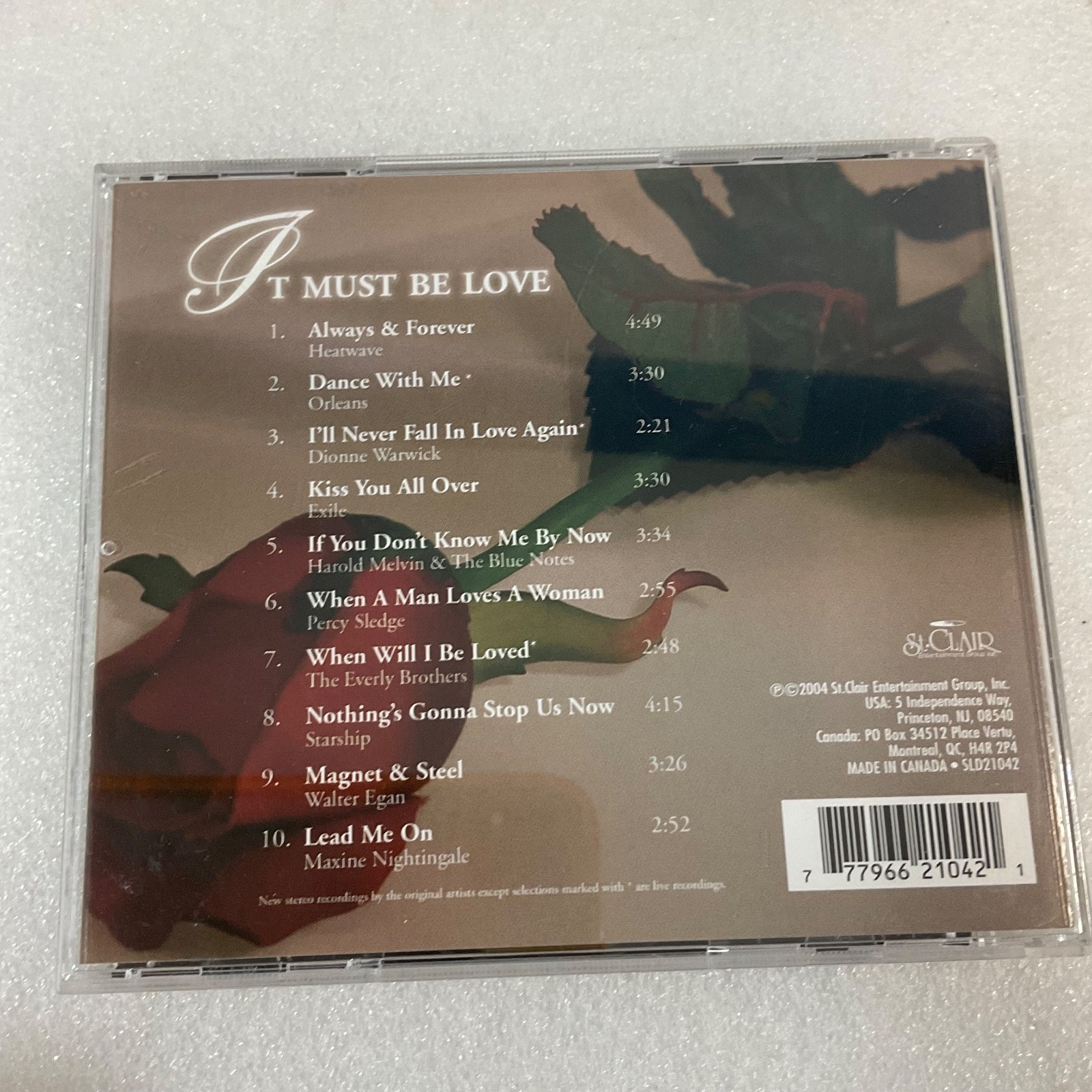 It Must Be Love Various Artists CD Lifetime of Love St. Clair 2004 Compilation - Image 2