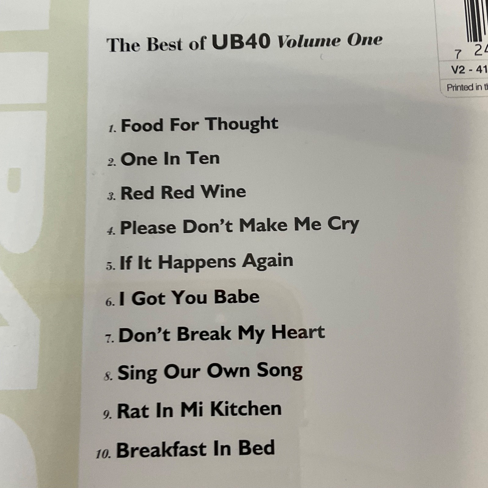 The Best of UB40 Volume One CD Virgin Records Reggae Pop Compilation - Image 11