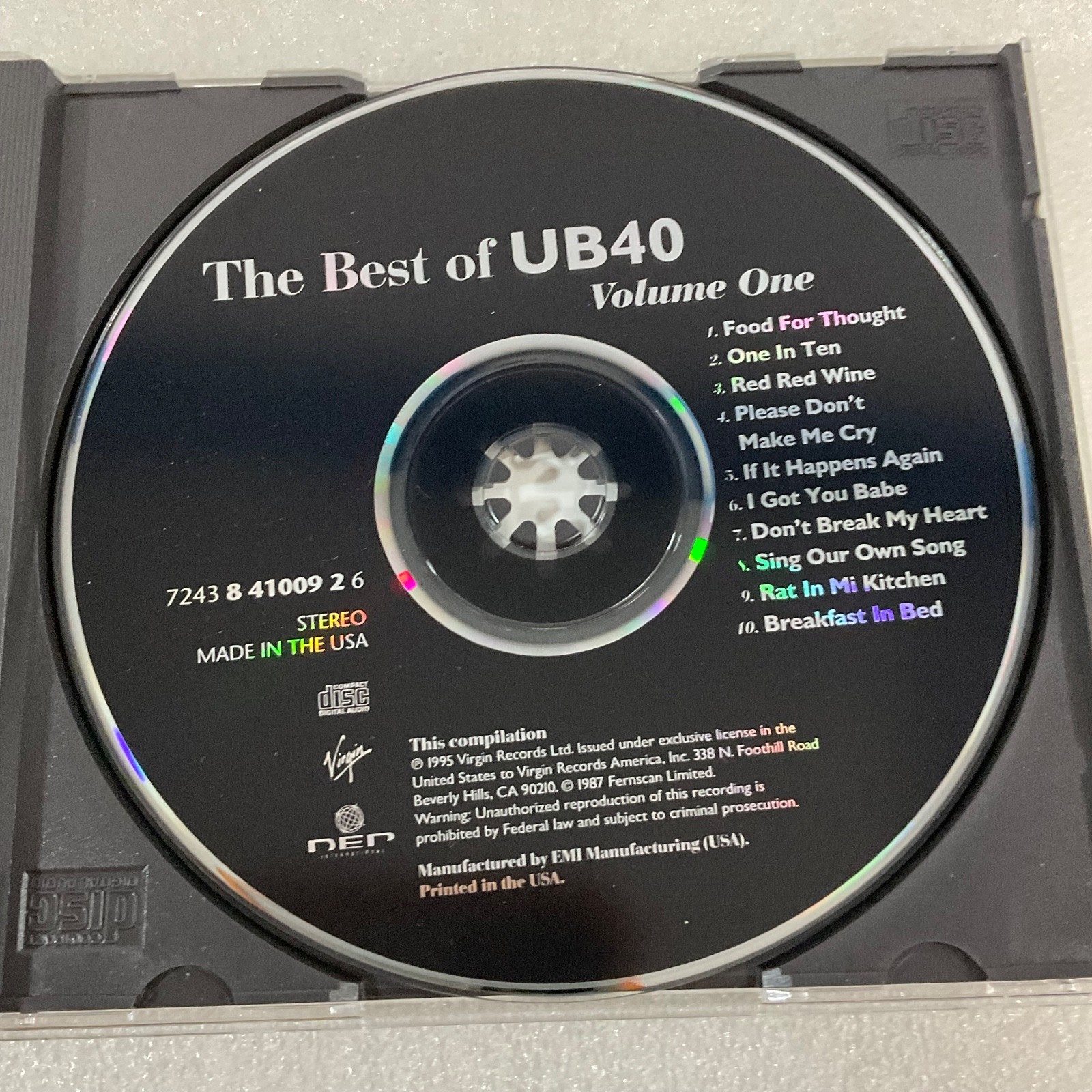 The Best of UB40 Volume One CD Virgin Records Reggae Pop Compilation - Image 14