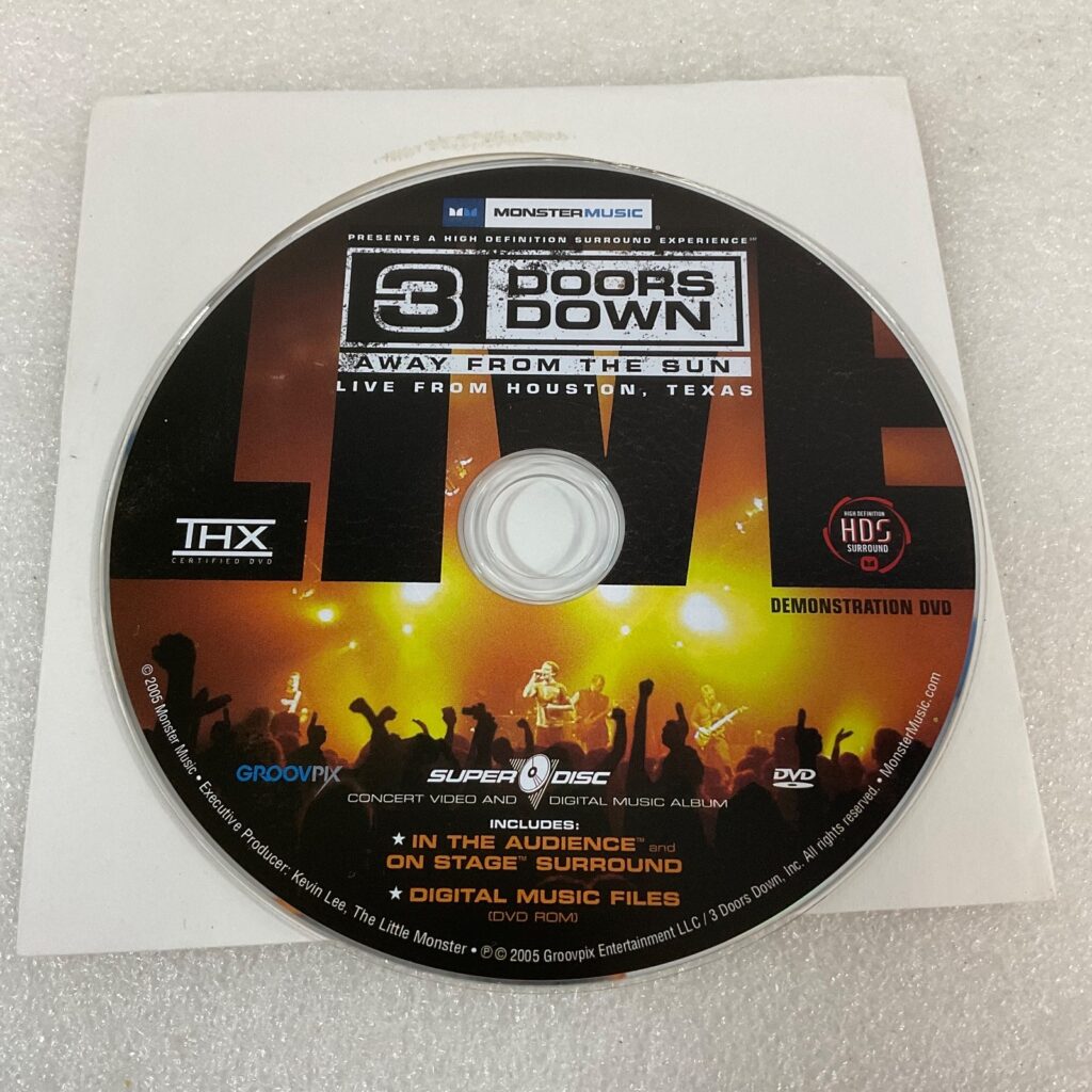 3 Doors Down Away From The Sun Live From Houston DVD Disc Only - Image 1