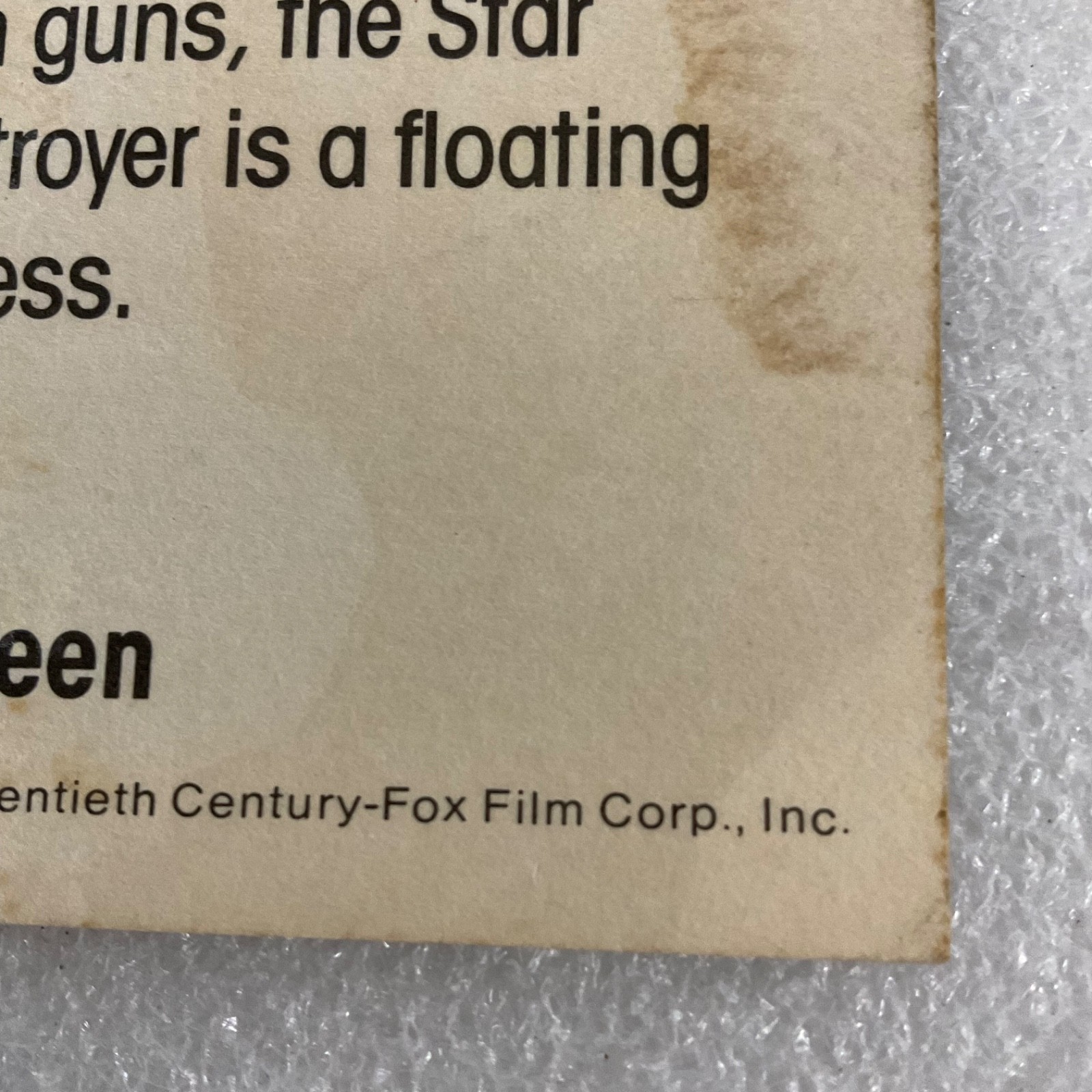 1977 Star Wars Wonder Bread Star Destroyer Card #14 - Image 9