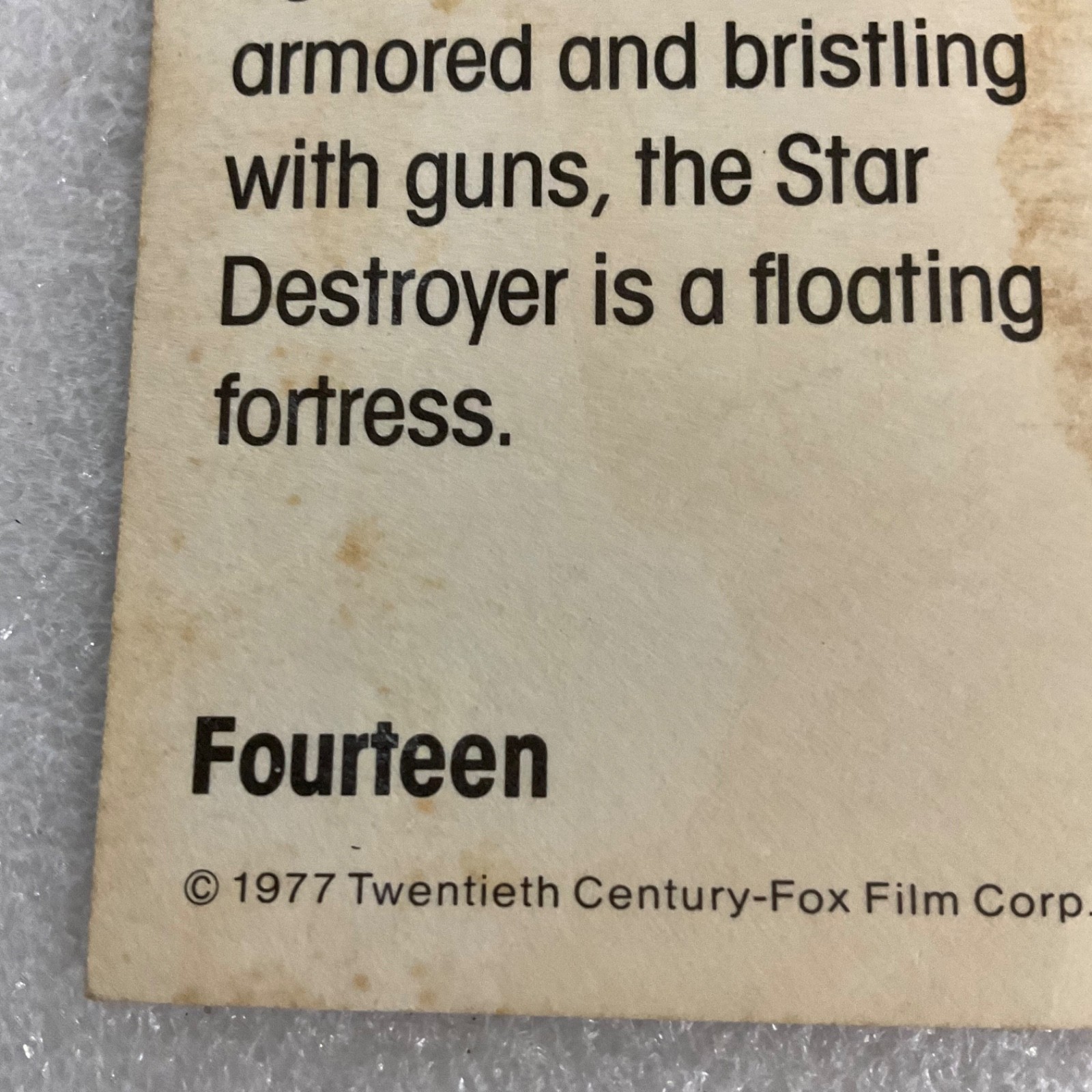 1977 Star Wars Wonder Bread Star Destroyer Card #14 - Image 10