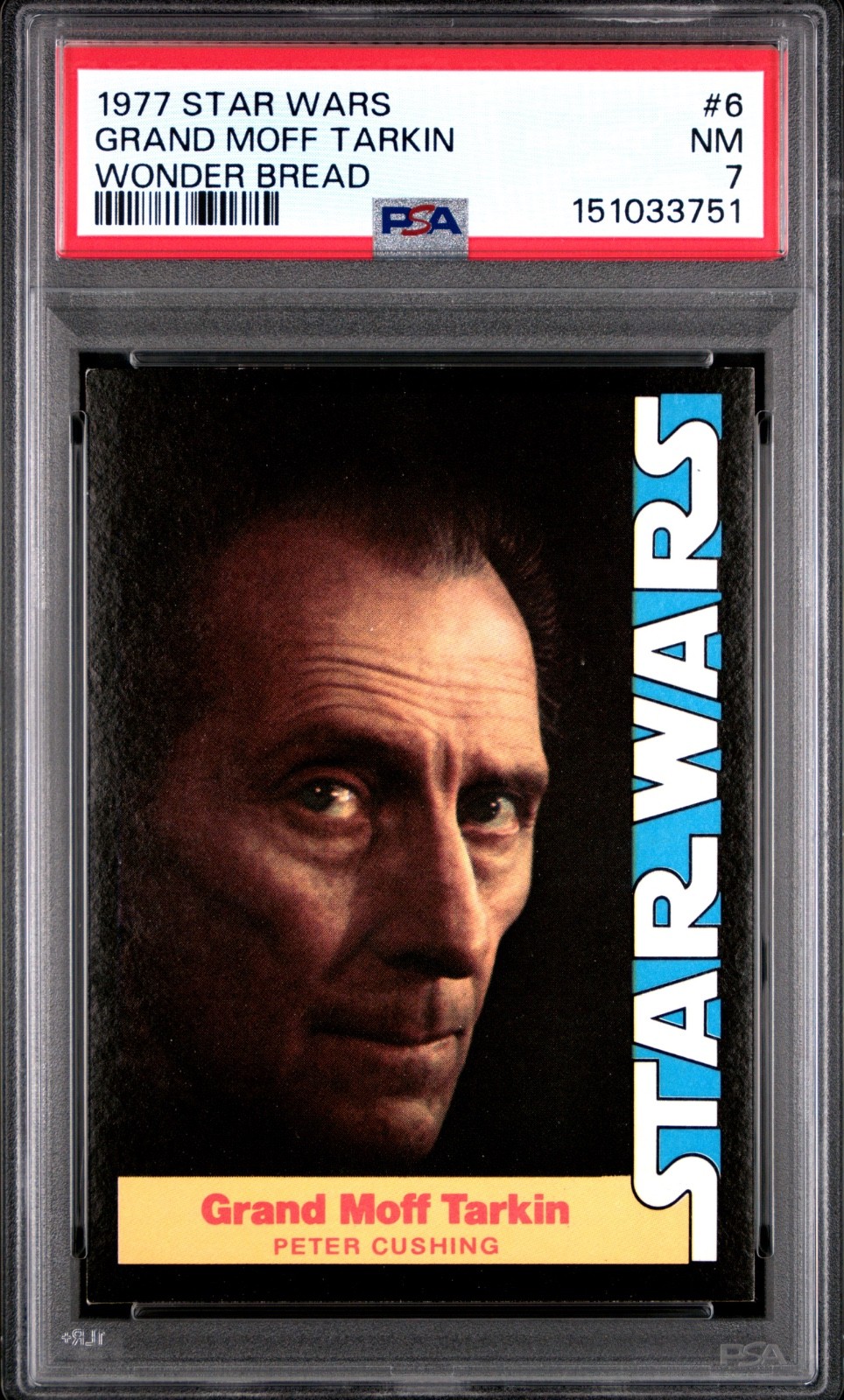 1977 Star Wars Wonder Bread Grand Moff Tarkin #6 PSA 7 CERT#151033751 - Image 1