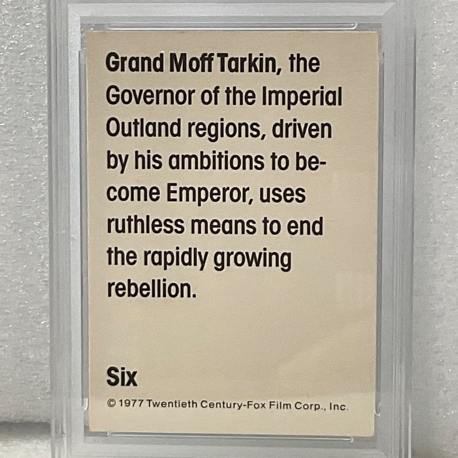 1977 Star Wars Wonder Bread Grand Moff Tarkin #6 PSA 7 CERT#151033751 - Image 6