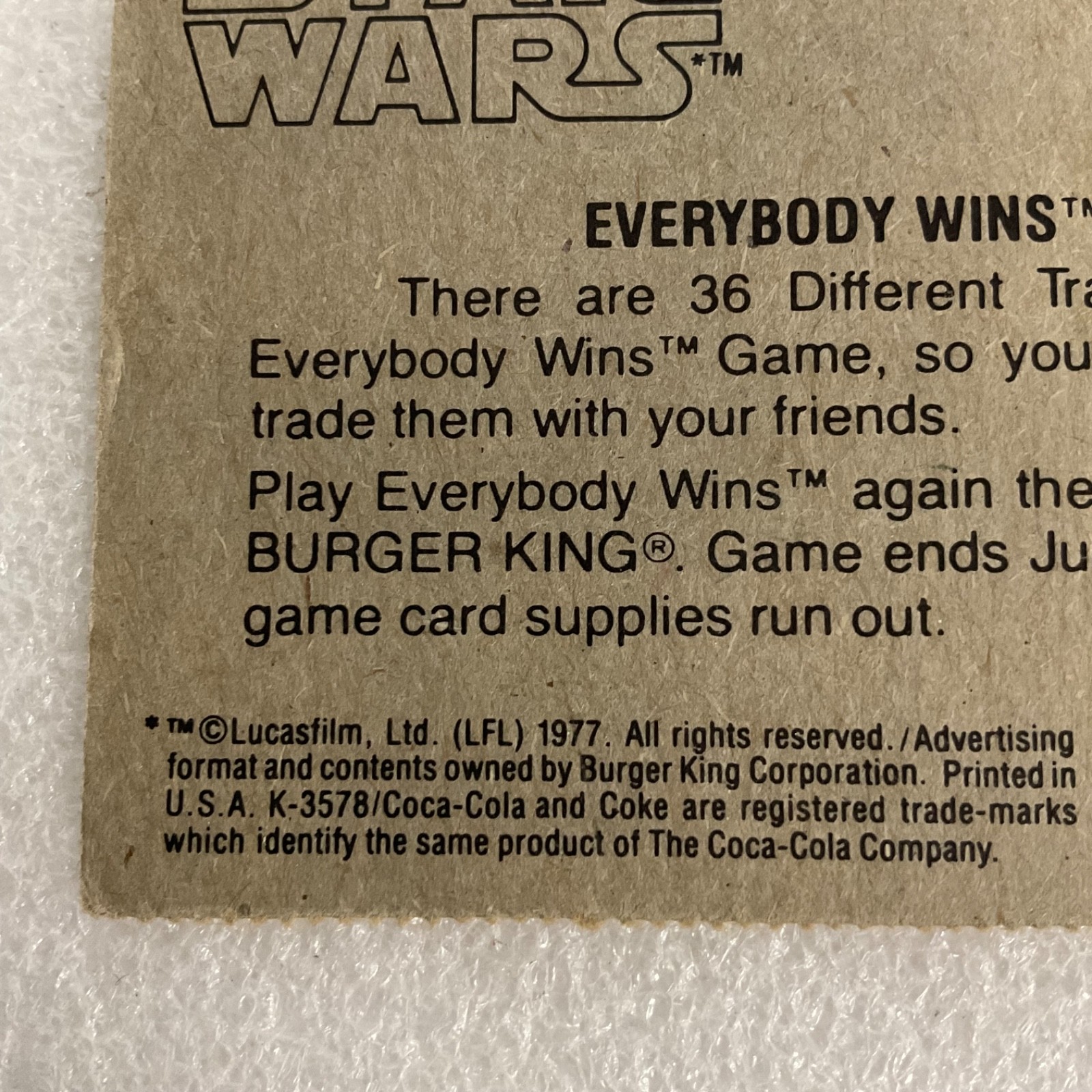 Star Wars 1977 Cantina Denizens Burger King Trading Card - Image 10