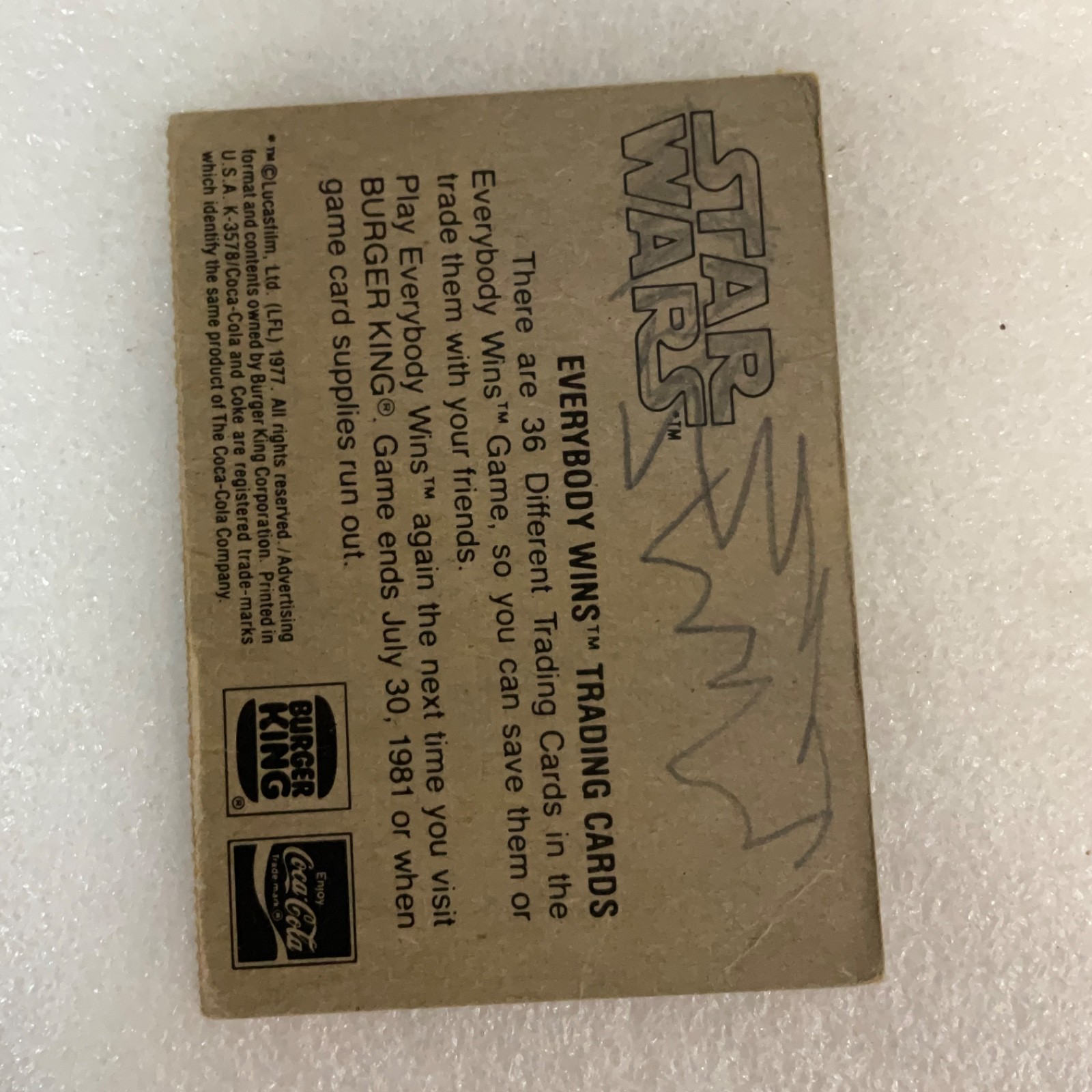 Star Wars Space Adventurer Han Solo Card Burger King - Image 2
