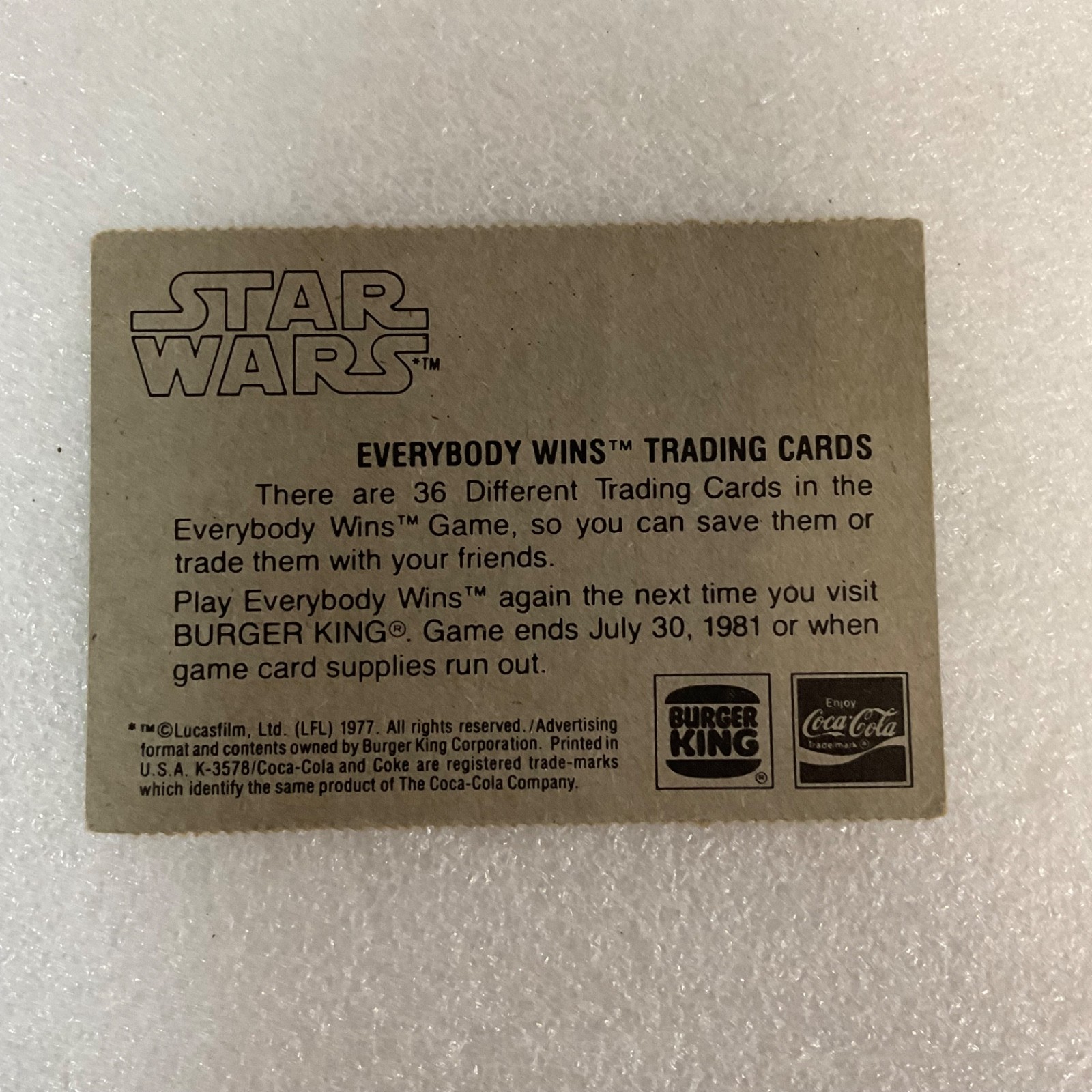 Star Wars 1981 Han and Chewie Mean Business Trading Card - Image 2