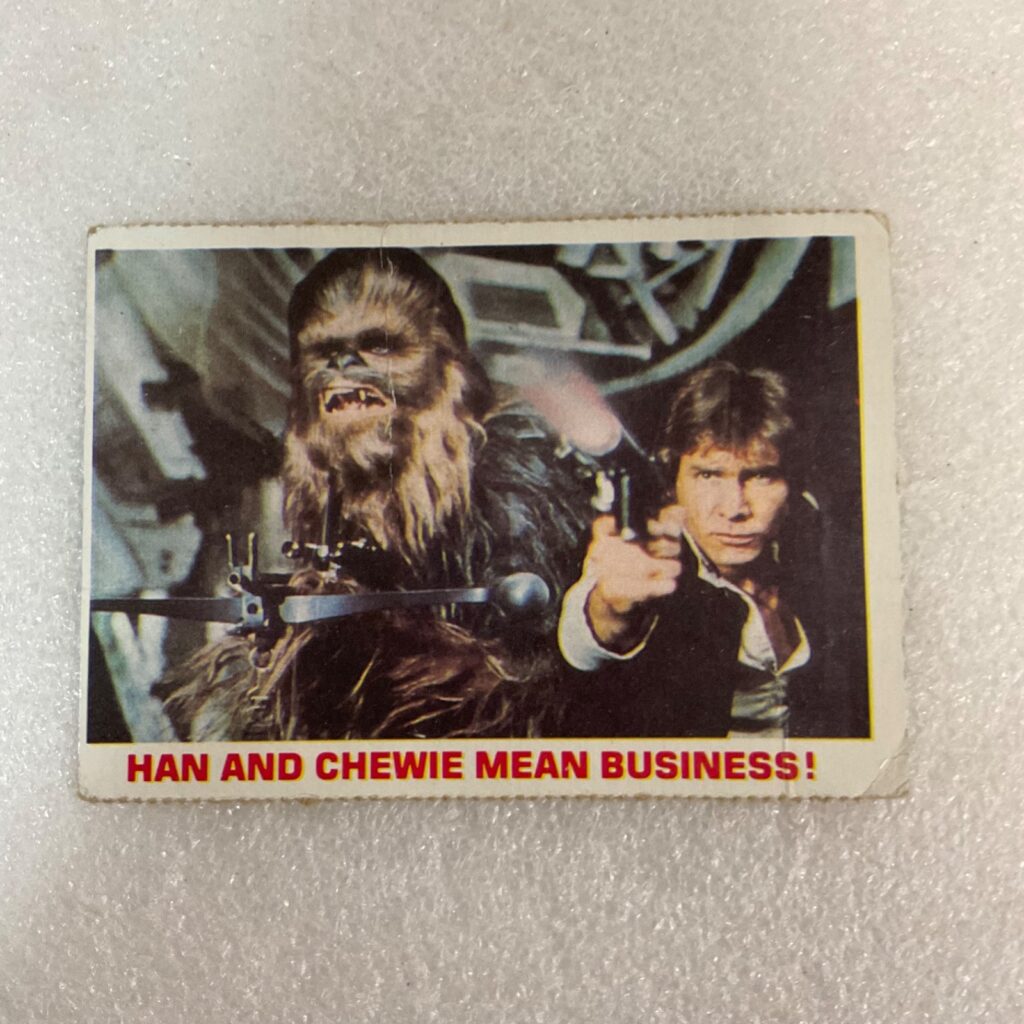 Star Wars 1981 Han and Chewie Mean Business Trading Card - Image 1