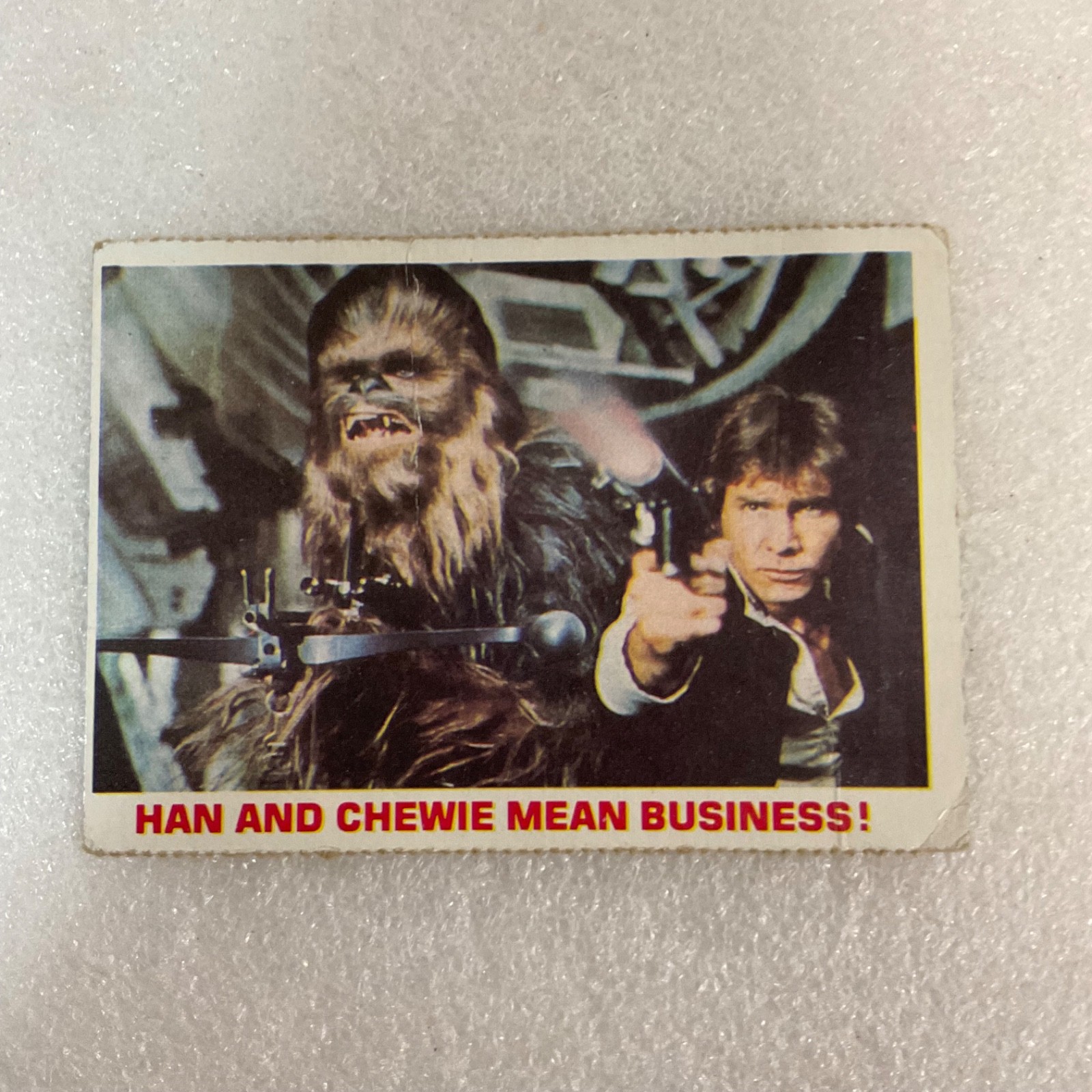 Star Wars 1981 Han and Chewie Mean Business Trading Card - Image 1