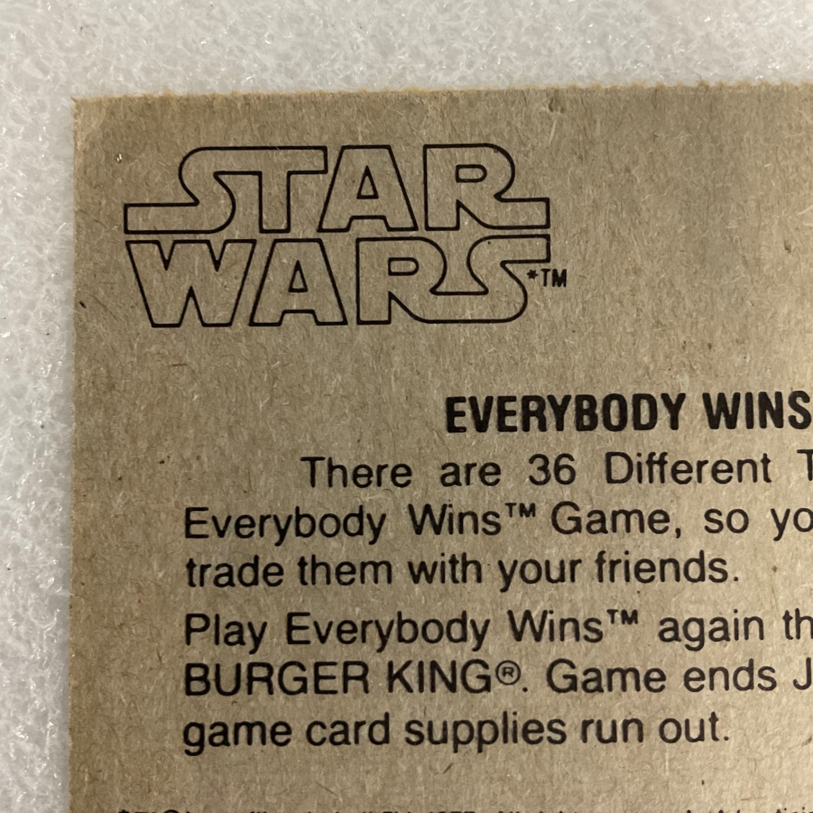 Star Wars 1981 Burger King Everybody Wins R2-D2 and C-3PO Card - Image 7