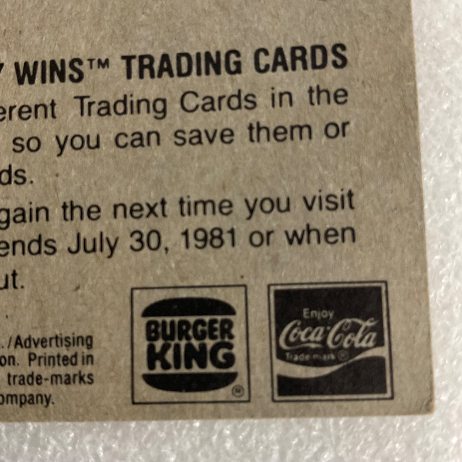 Star Wars 1981 Burger King Everybody Wins R2-D2 and C-3PO Card - Image 9