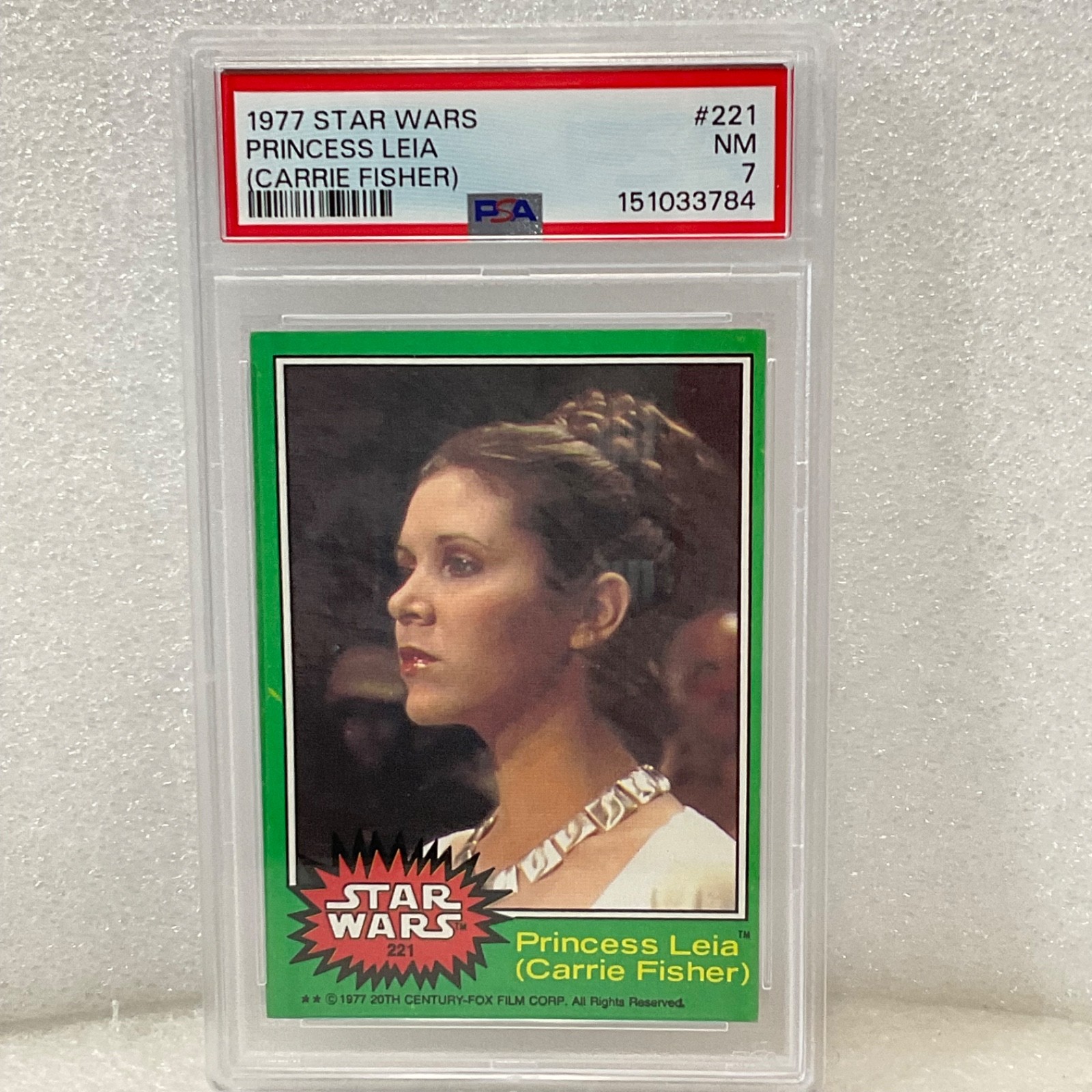 1977 Star Wars #221 Princess Leia Carrie Fisher PSA 7 CERT#151033784 - Image 3