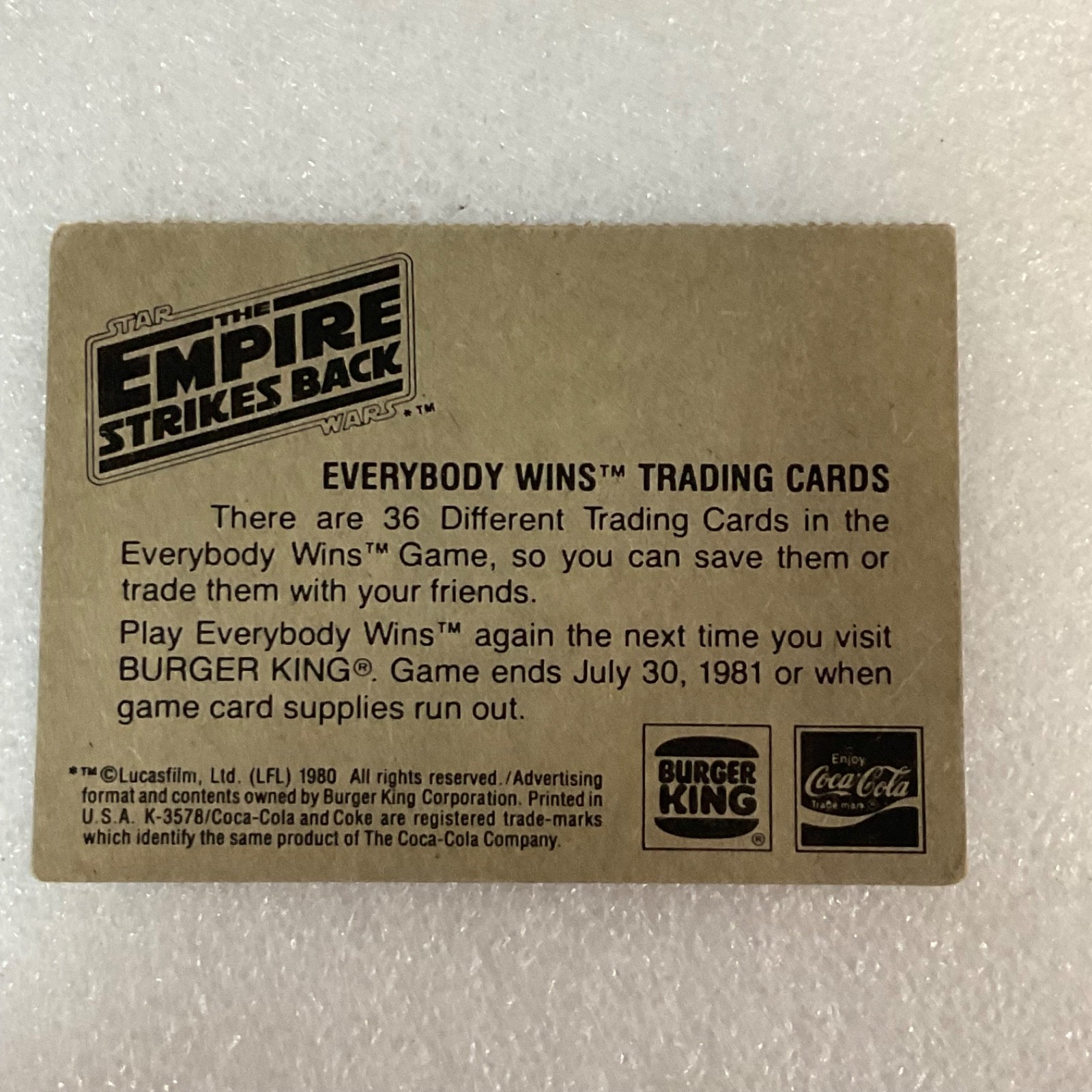 Star Wars 1980 Empire Strikes Back Luke Instructed By Yoda Card - Image 8