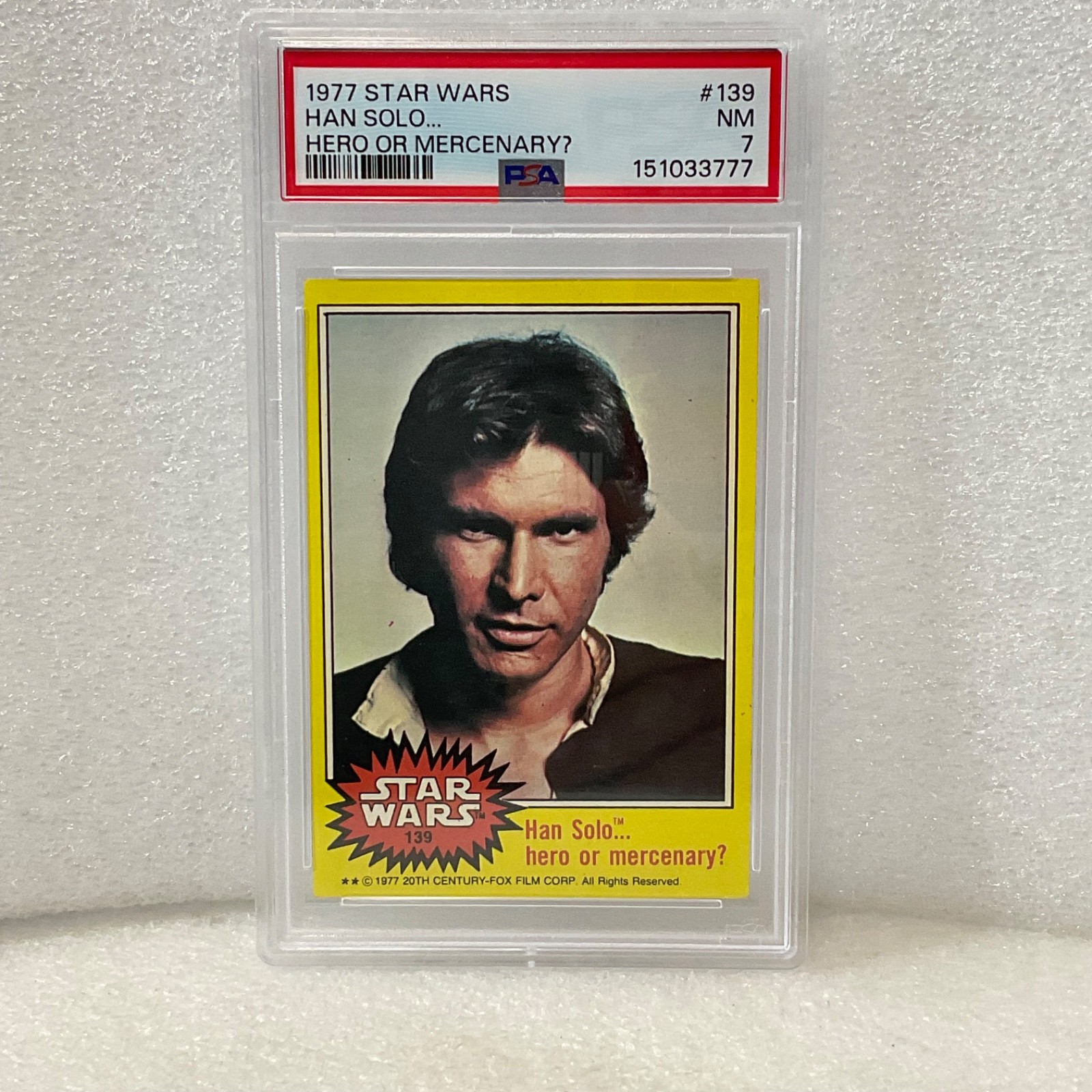 1977 Star Wars Han Solo Hero Or Mercenary #139 PSA 7 CERT#151033777 - Image 3