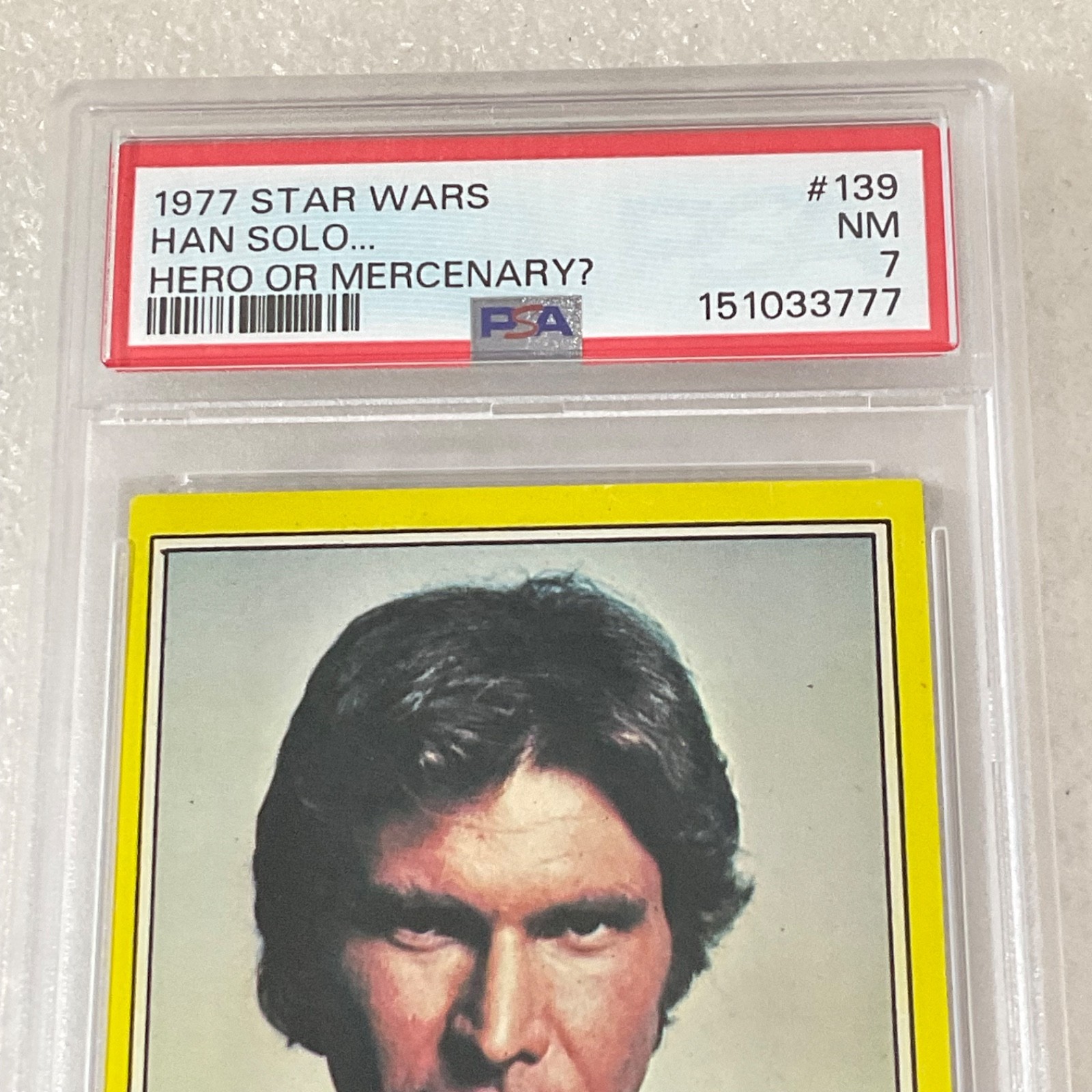 1977 Star Wars Han Solo Hero Or Mercenary #139 PSA 7 CERT#151033777 - Image 7