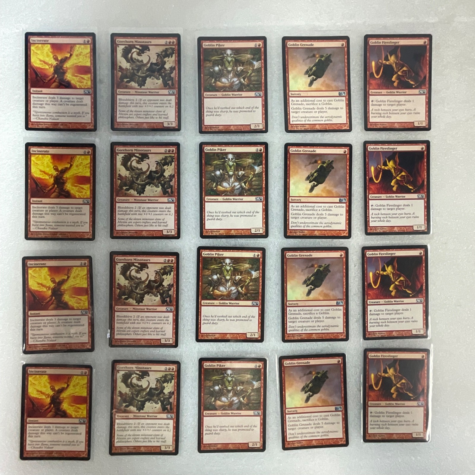 MTG 20 Card Red Lot M12 Goblin Grenade Incinerate Magic 2012 - Image 1