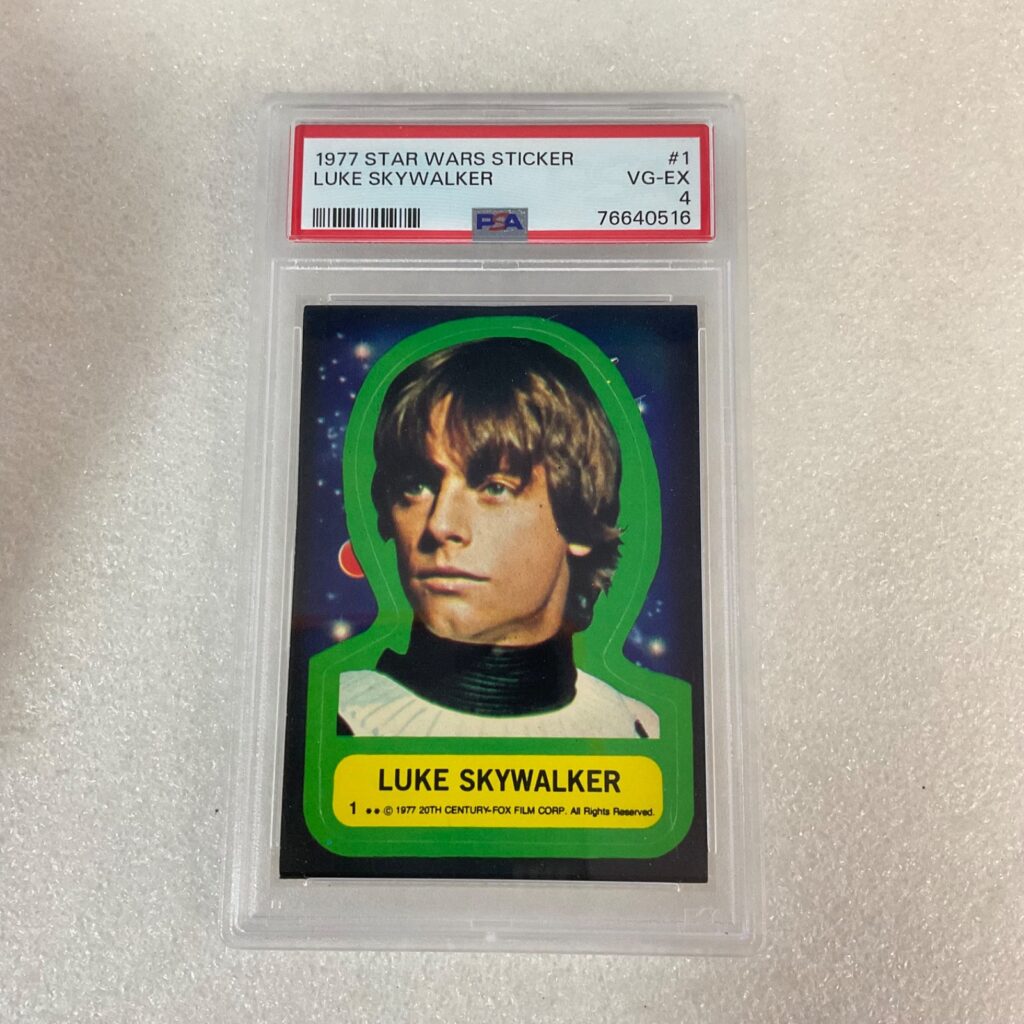 Star Wars 1977 Luke Skywalker Sticker Card #1 PSA 4 CERT#76640516 - Image 1