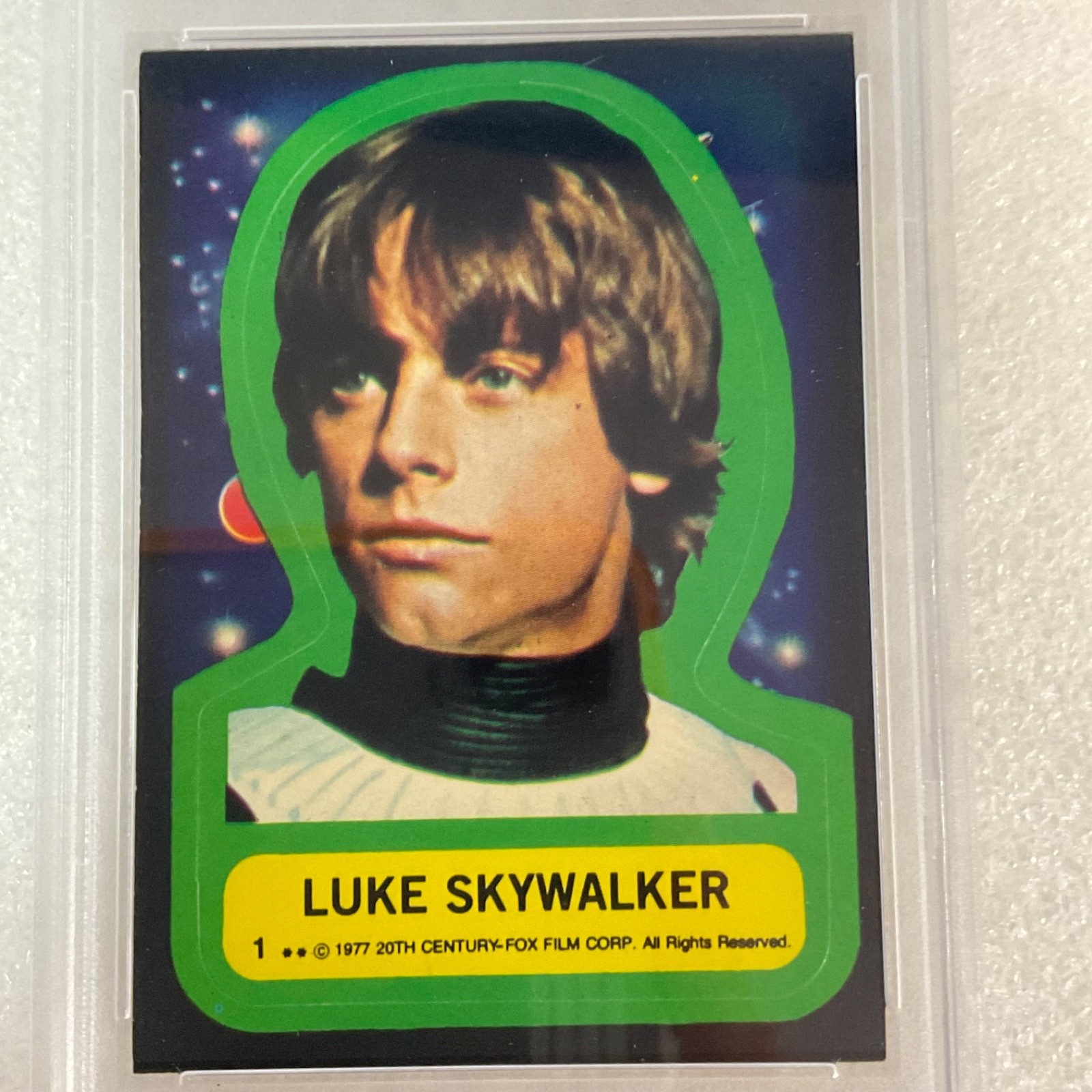Star Wars 1977 Luke Skywalker Sticker Card #1 PSA 4 CERT#76640516 - Image 8