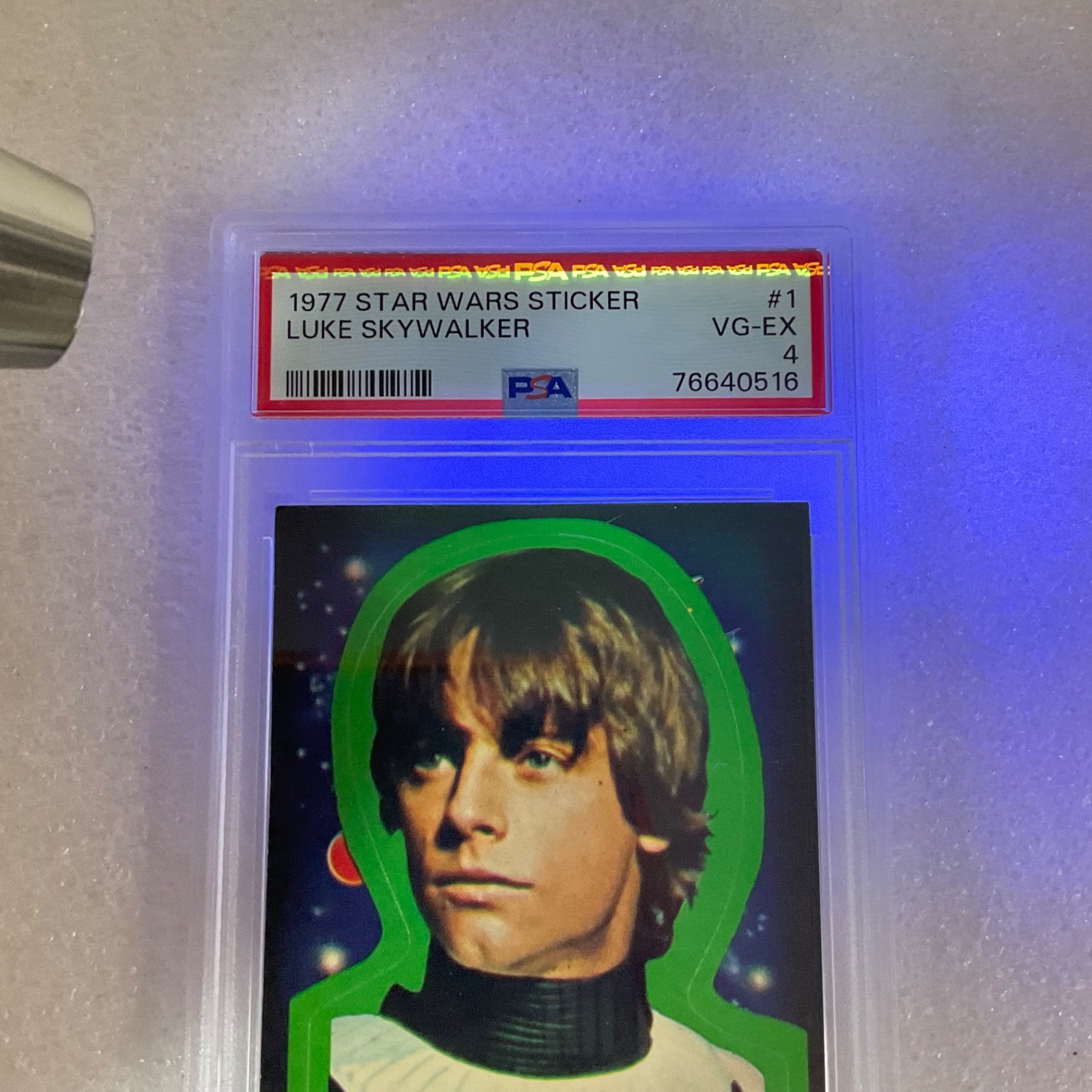 Star Wars 1977 Luke Skywalker Sticker Card #1 PSA 4 CERT#76640516 - Image 15