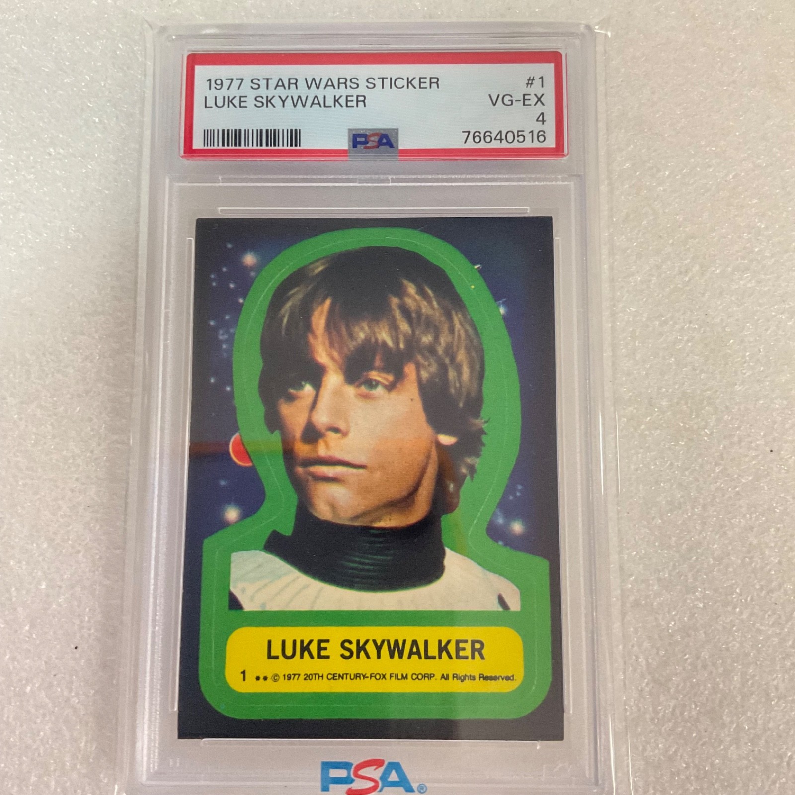 Star Wars 1977 Luke Skywalker Sticker Card #1 PSA 4 CERT#76640516 - Image 17