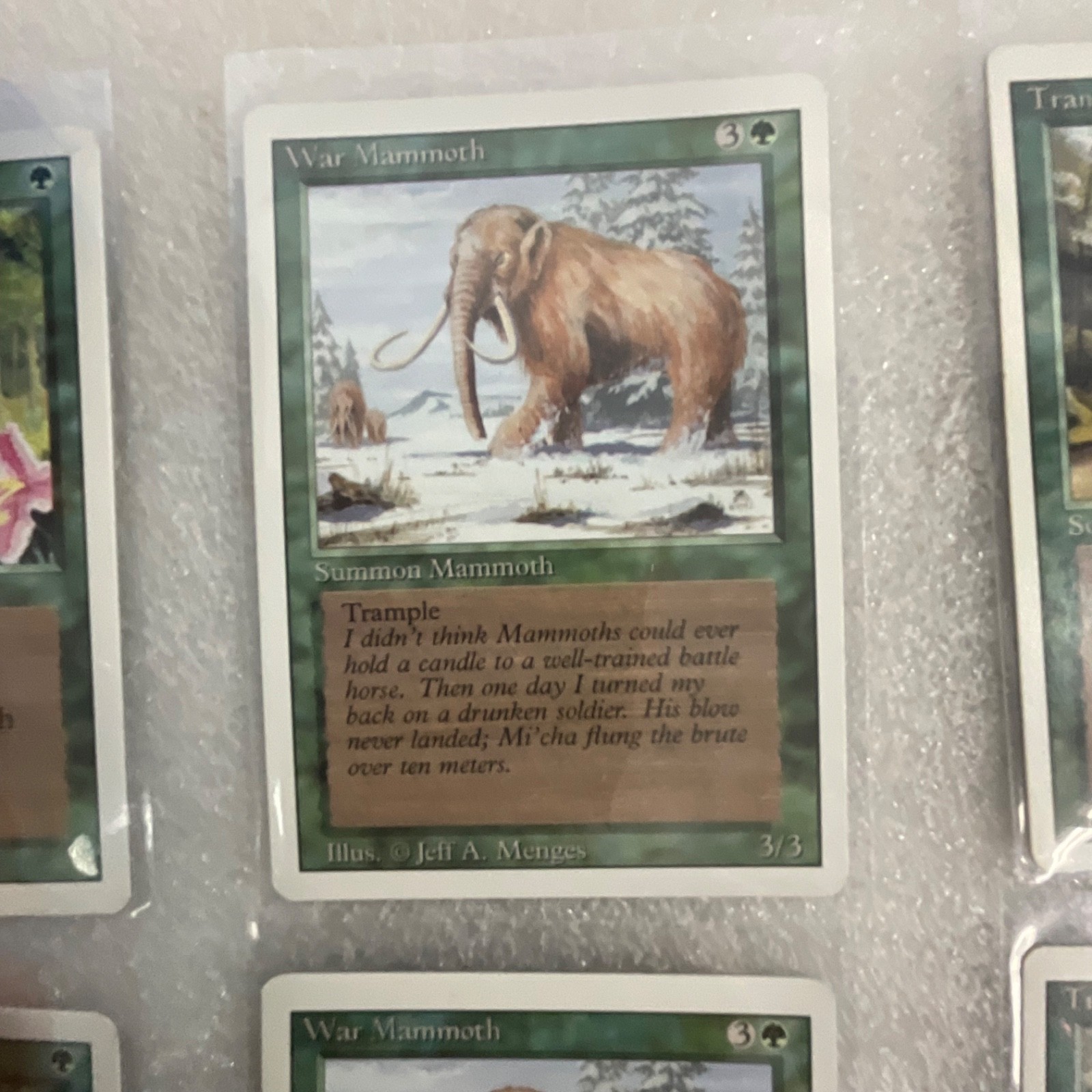 MTG 20 Card Green Lot Revised 3ED Llanowar Elves War Mammoth - Image 3