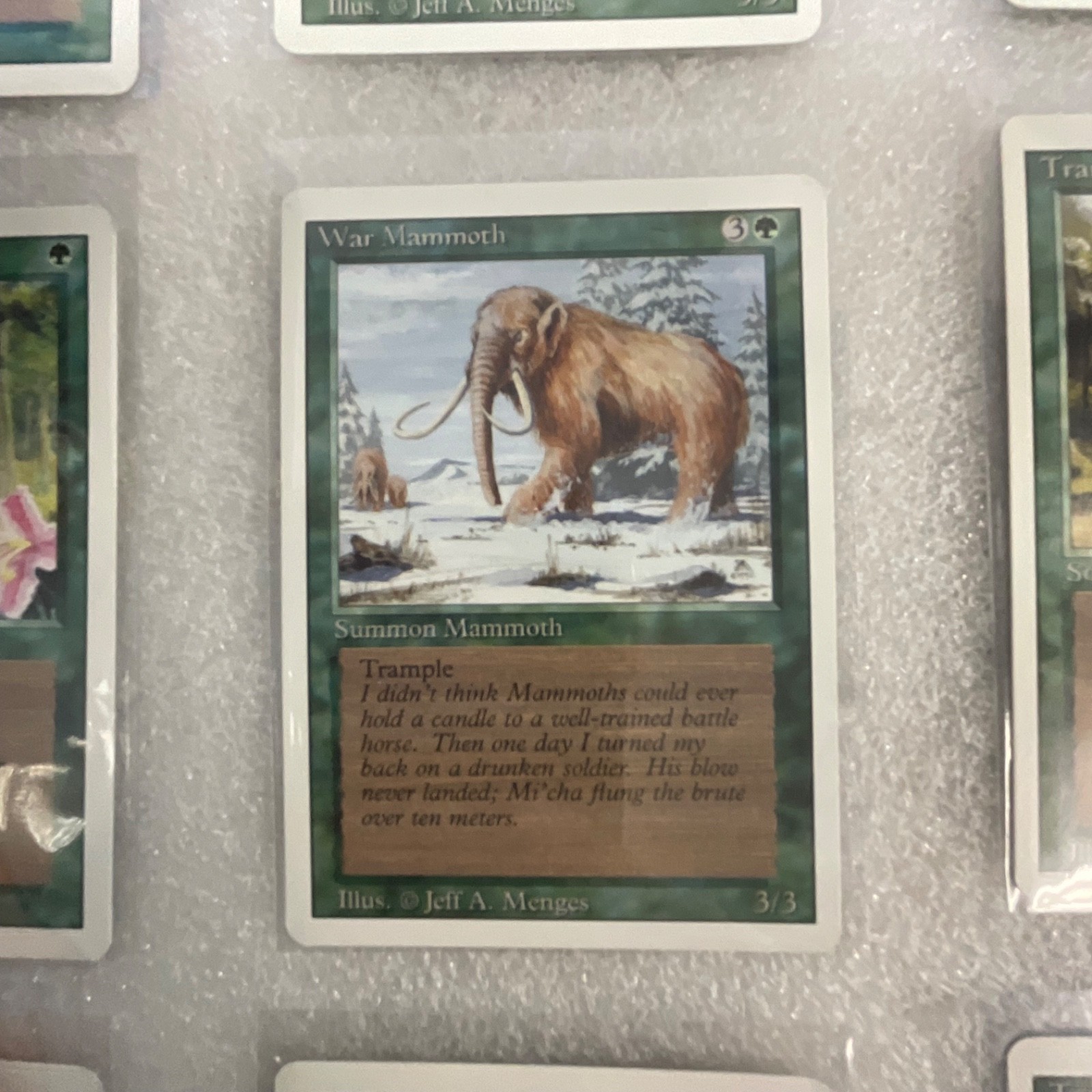 MTG 20 Card Green Lot Revised 3ED Llanowar Elves War Mammoth - Image 5