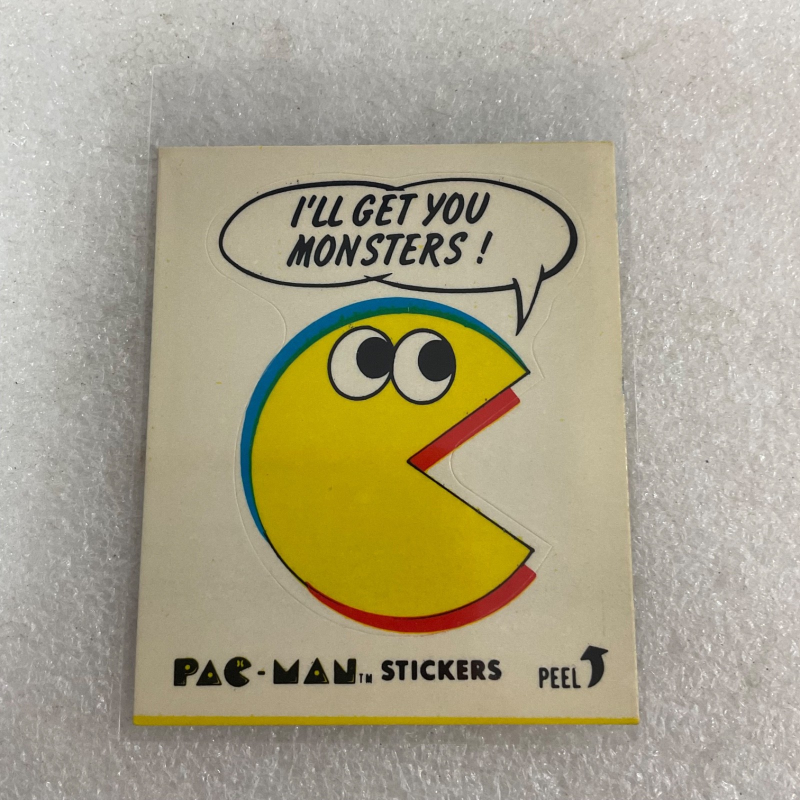 1980 Fleer Pac-Man Sticker #31 I'll Get You Monsters Ungraded - Image 1