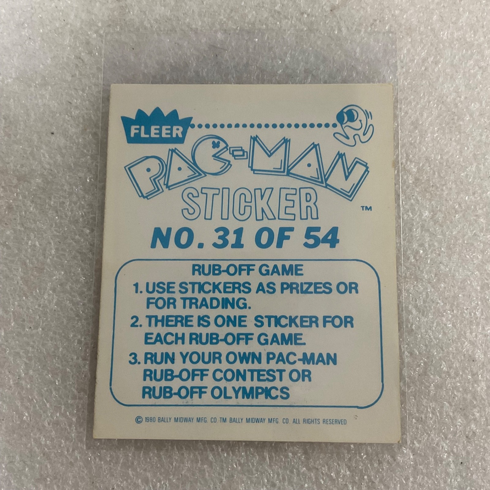 1980 Fleer Pac-Man Sticker #31 I'll Get You Monsters Ungraded - Image 2