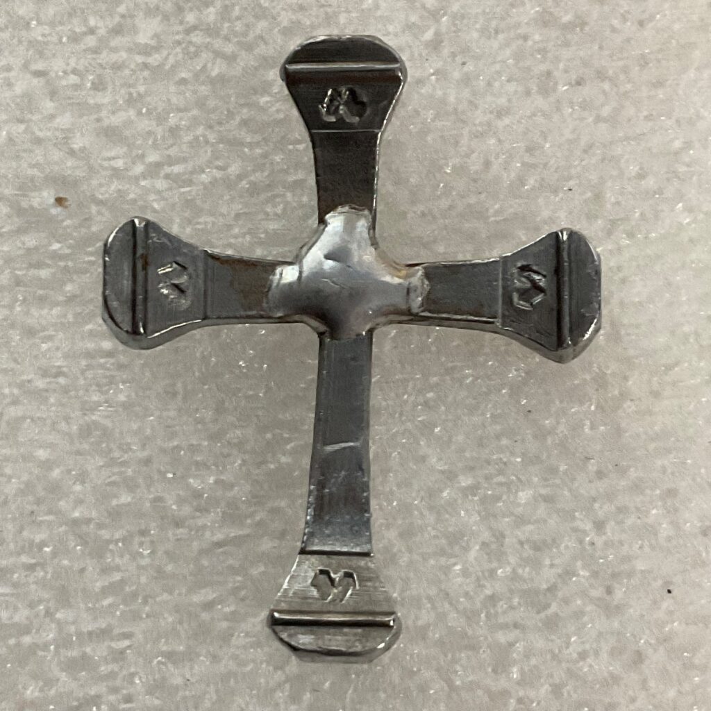 1.5in Hand Forged Metal Cross 7.72g Rustic Artisan Craft Component or Display - Image 1