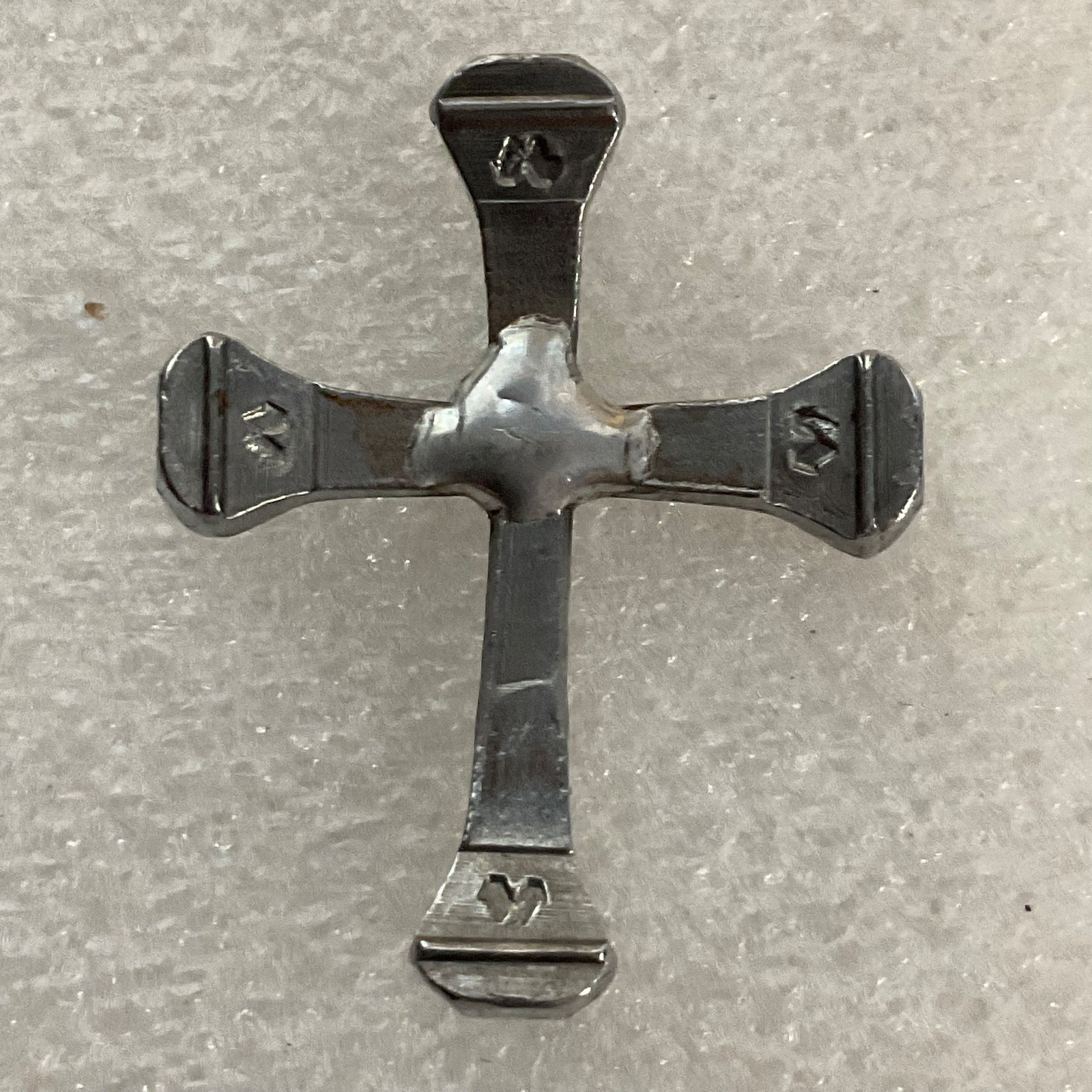 1.5in Hand Forged Metal Cross 7.72g Rustic Artisan Craft Component or Display - Image 1