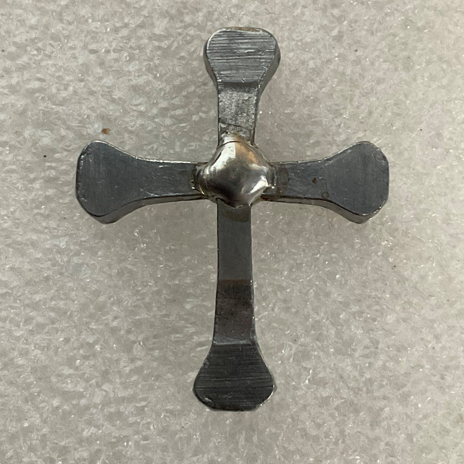 1.5in Hand Forged Metal Cross 7.72g Rustic Artisan Craft Component or Display - Image 2