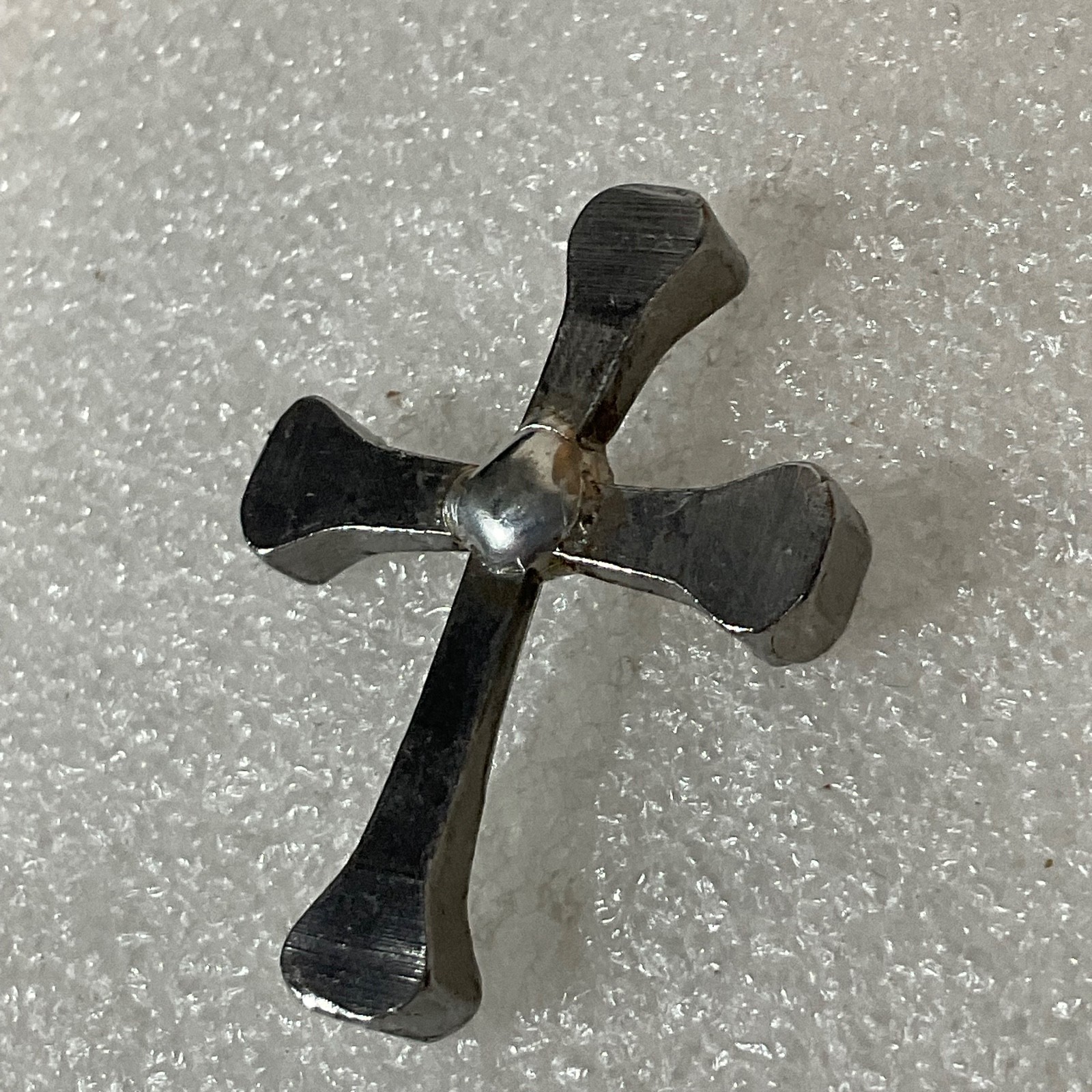 1.5in Hand Forged Metal Cross 7.72g Rustic Artisan Craft Component or Display - Image 3