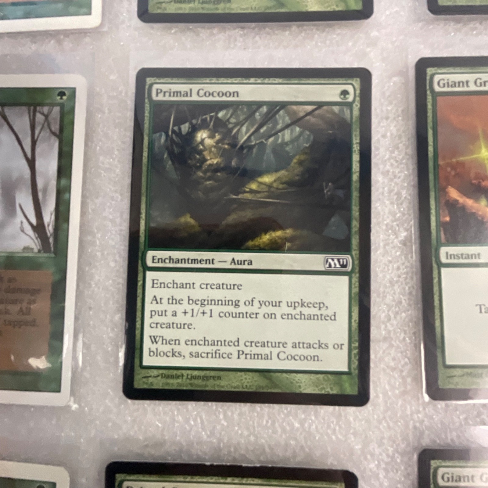 MTG 20 Card Green Lot Revised & M11 Giant Growth Craw Wurm Mixed - Image 16