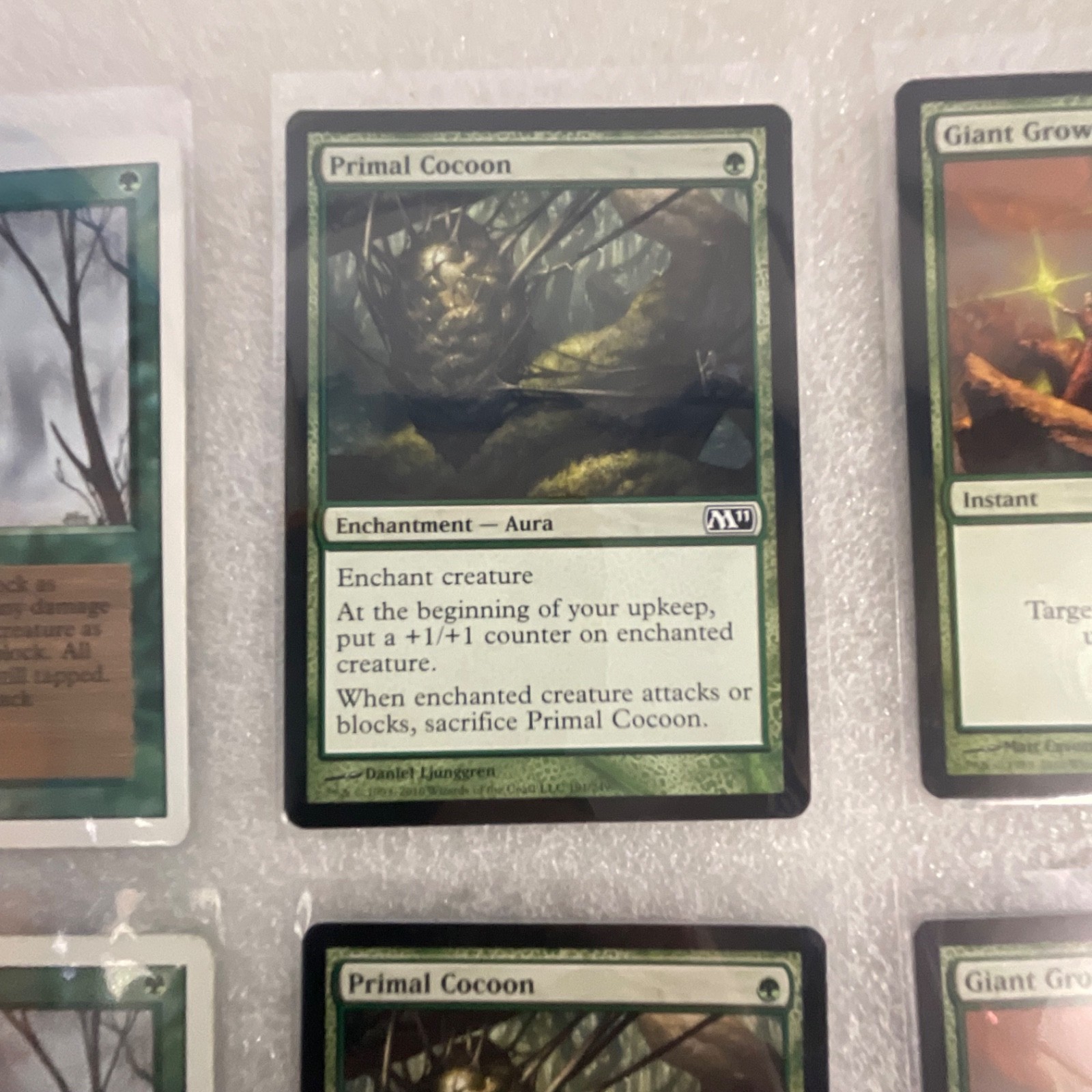 MTG 20 Card Green Lot Revised & M11 Giant Growth Craw Wurm Mixed - Image 18