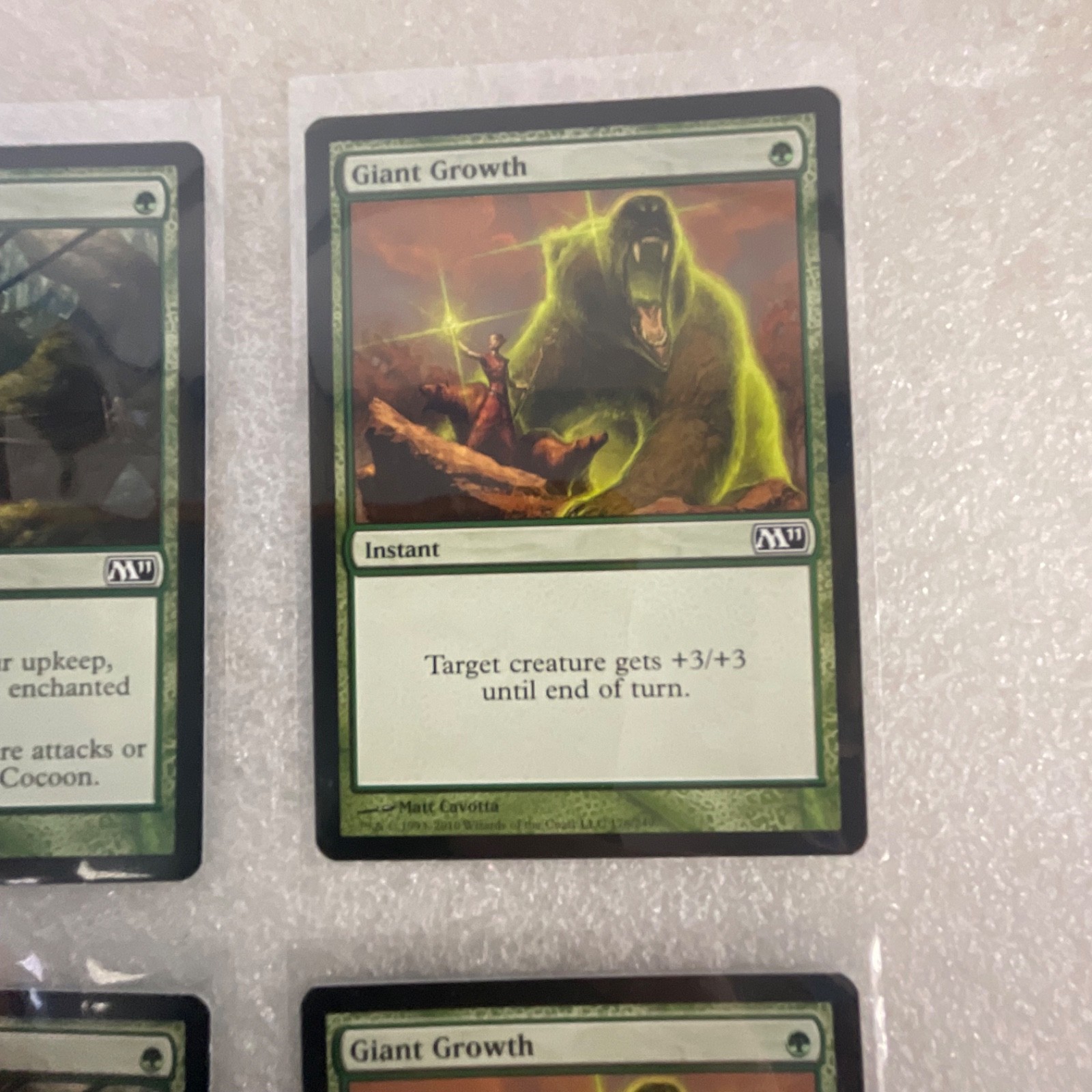 MTG 20 Card Green Lot Revised & M11 Giant Growth Craw Wurm Mixed - Image 19