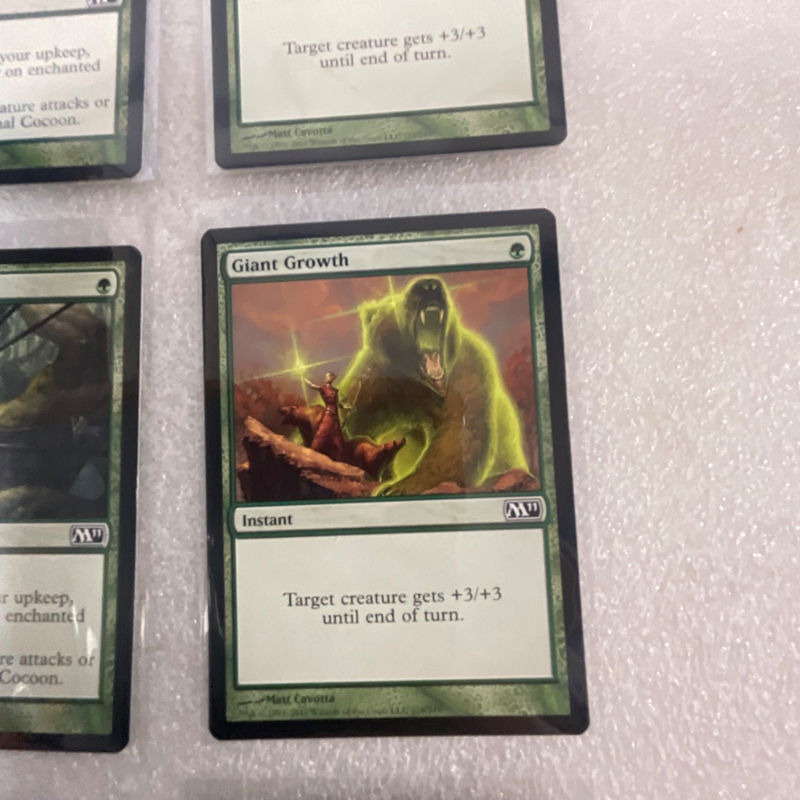 MTG 20 Card Green Lot Revised & M11 Giant Growth Craw Wurm Mixed - Image 21