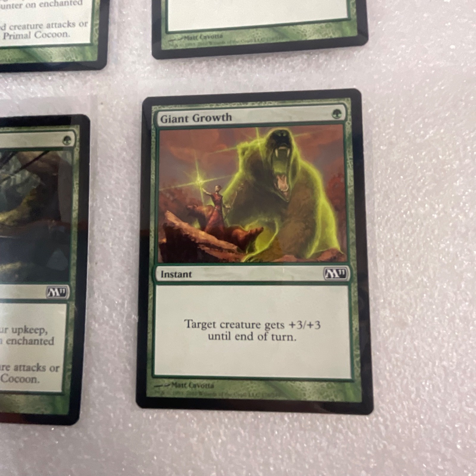 MTG 20 Card Green Lot Revised & M11 Giant Growth Craw Wurm Mixed - Image 22