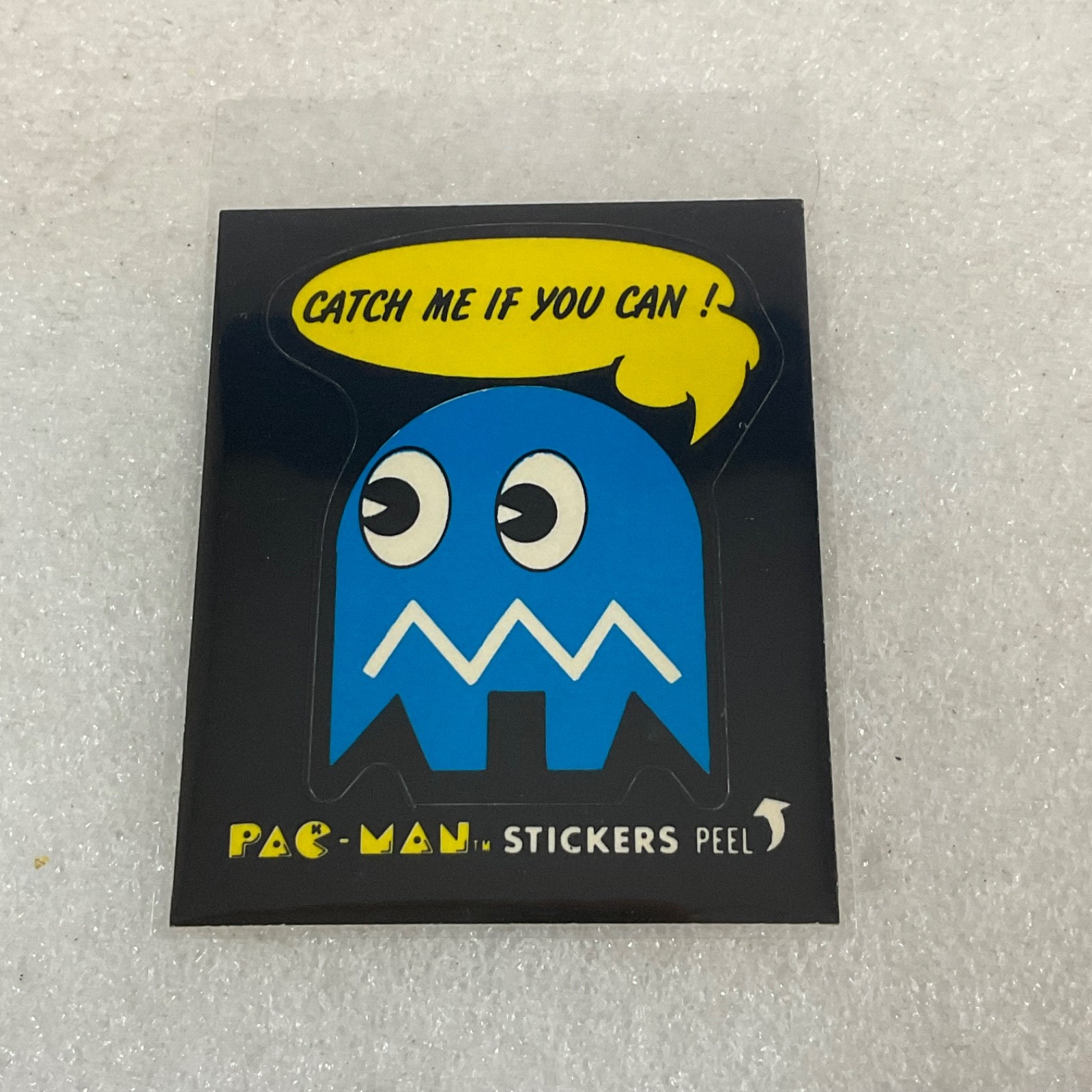 1980 Fleer Pac-Man Sticker #34 Catch Me If You Can Blue Ghost Ungraded - Image 1