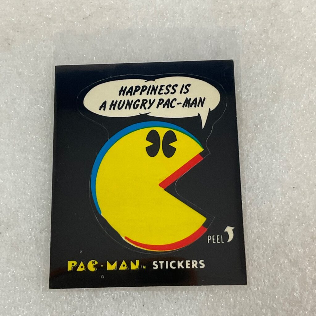 1980 Fleer Pac-Man Sticker #33 Happiness Is A Hungry Pac-Man Ungraded - Image 1