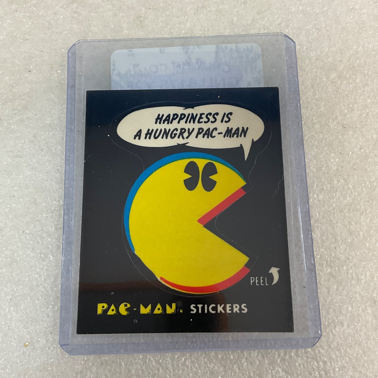 1980 Fleer Pac-Man Sticker #33 Happiness Is A Hungry Pac-Man Ungraded - Image 3