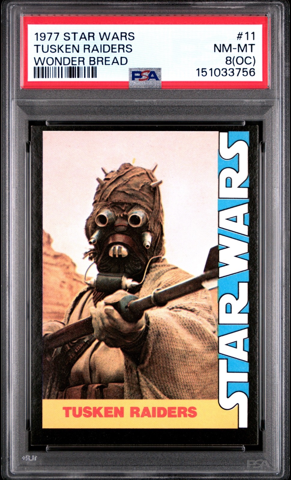 1977 Star Wars Wonder Bread #11 Tusken Raiders PSA 8 OC CERT#151033756 - Image 1