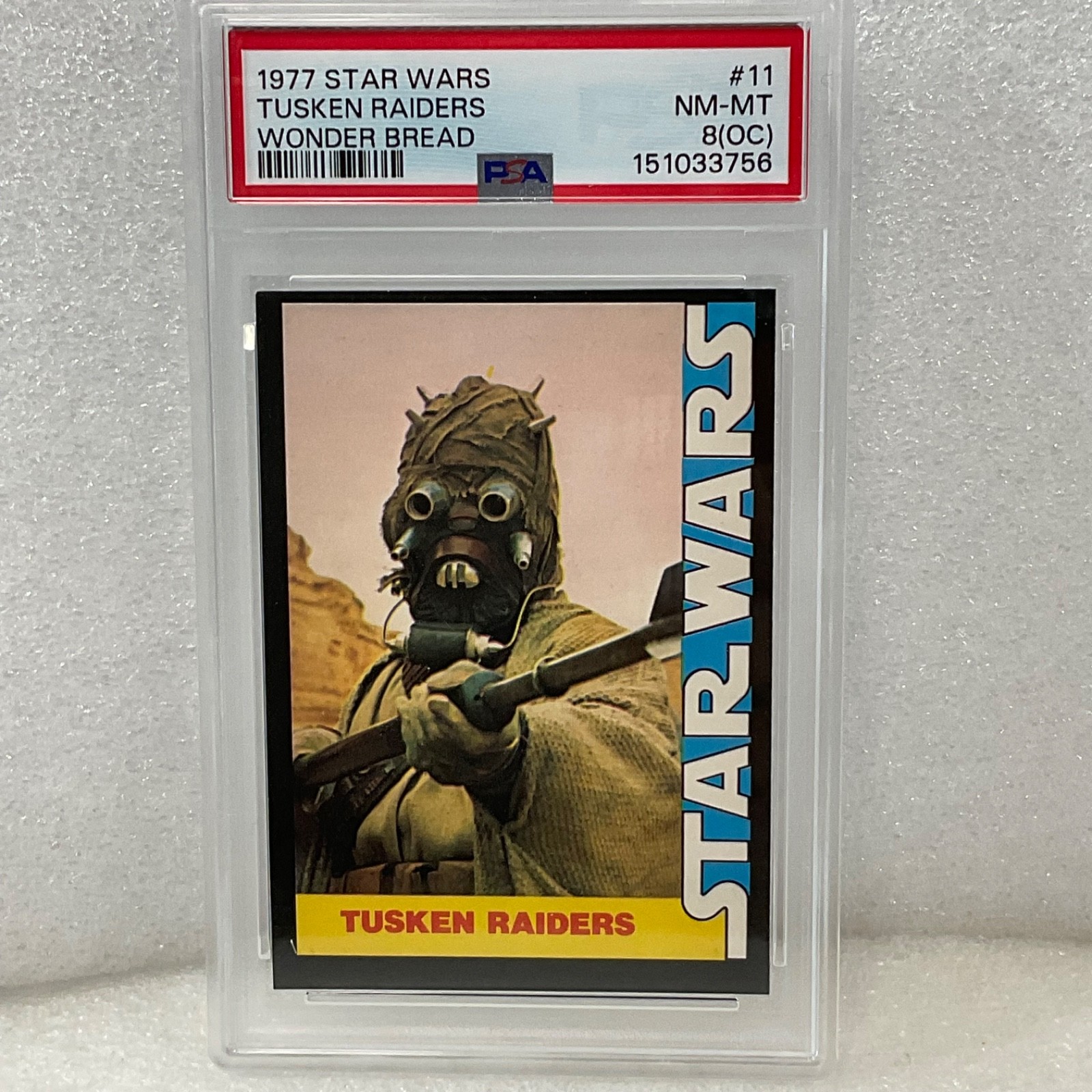 1977 Star Wars Wonder Bread #11 Tusken Raiders PSA 8 OC CERT#151033756 - Image 3